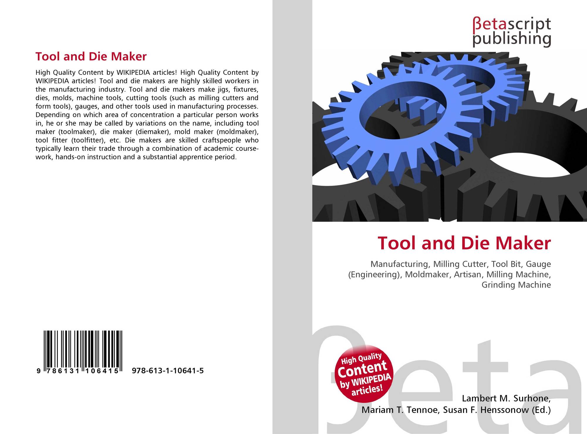 Tool and Die Maker, 9786131106415, 613110641X ,9786131106415