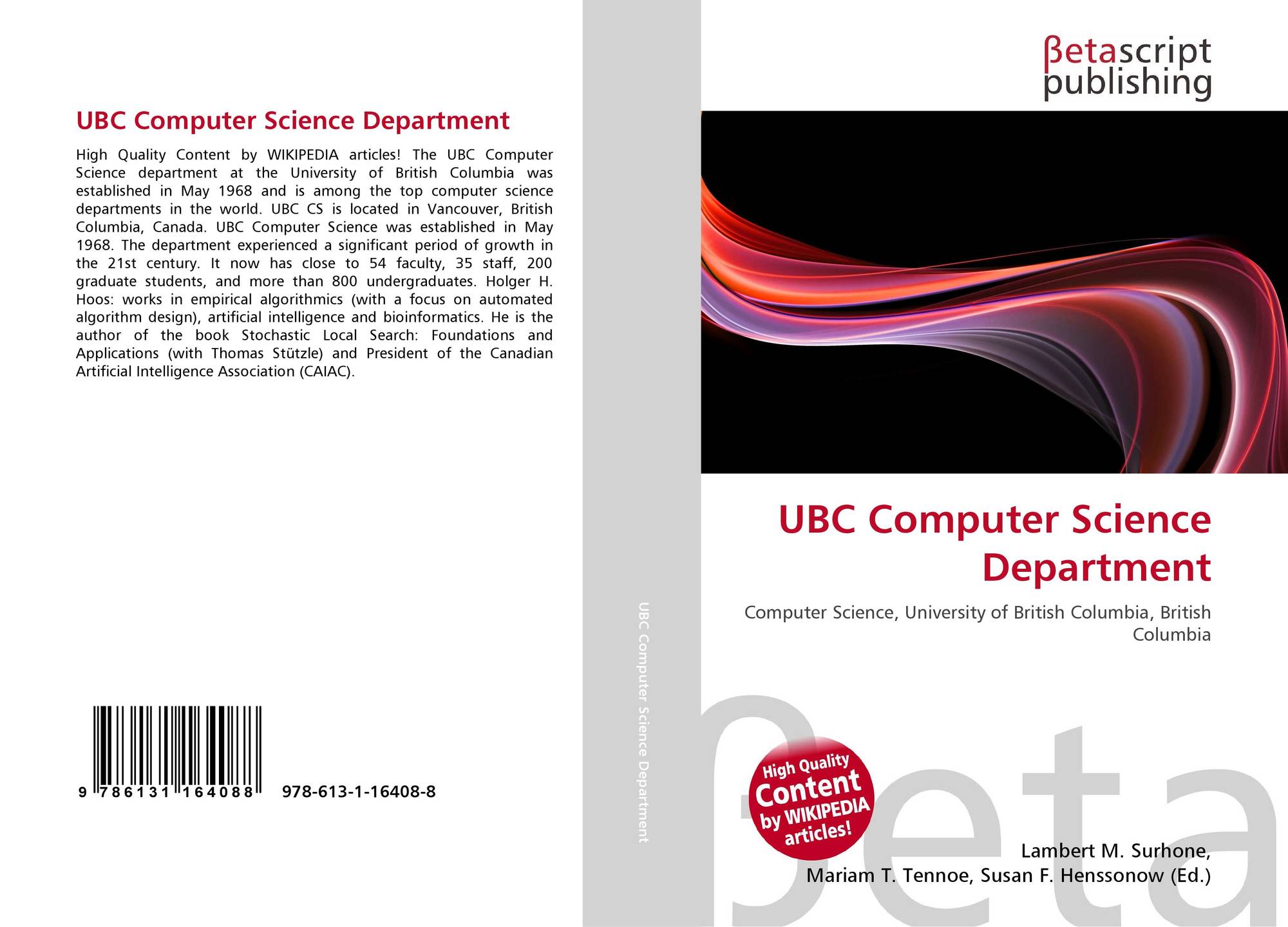 UBC Computer Science Department, 9786131164088, 6131164088