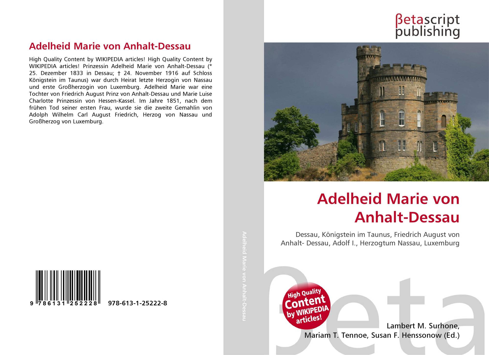 Adelheid Marie von AnhaltDessau, 9786131252228, 613125222X