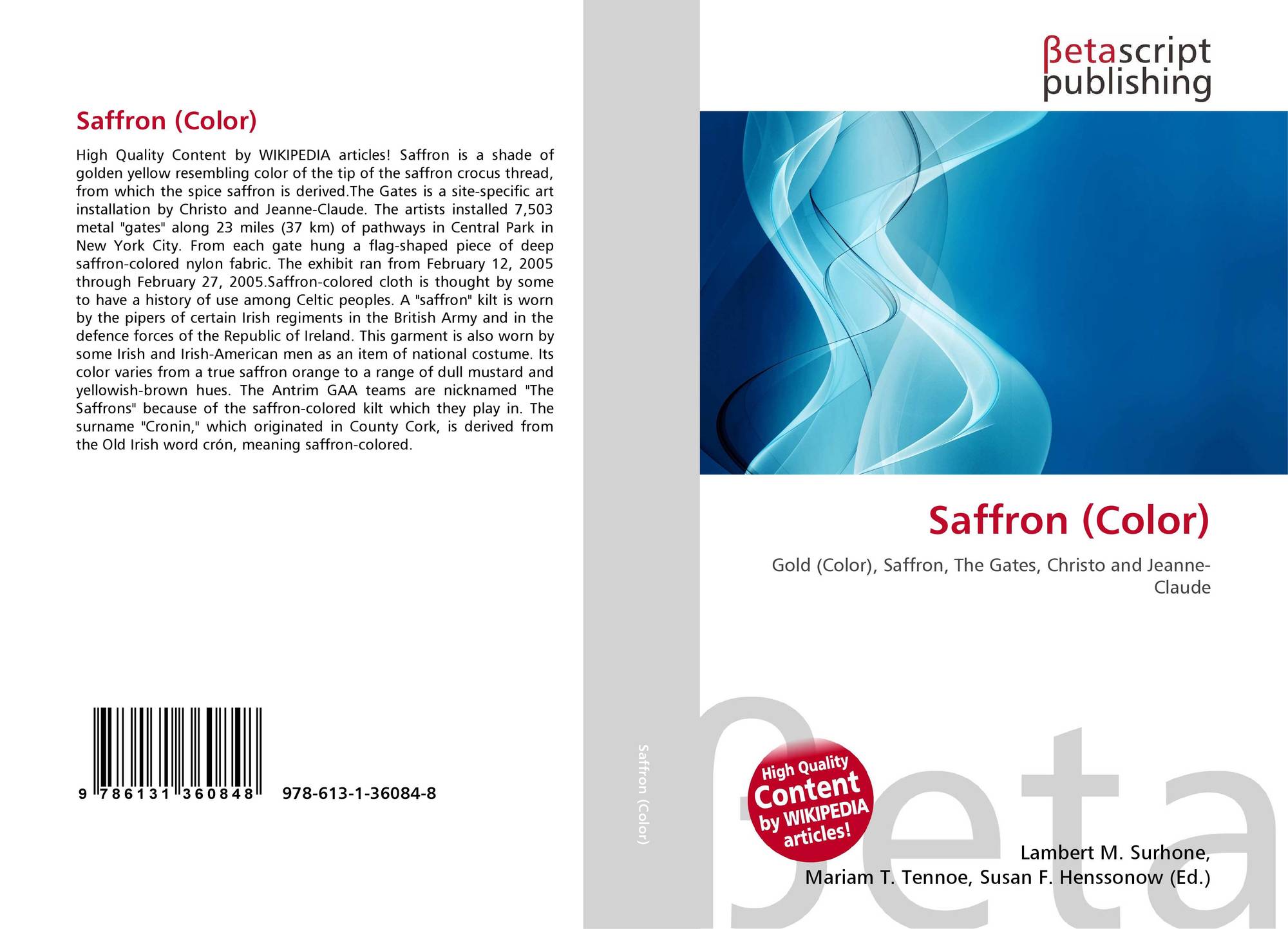 Saffron (Color), 9786131360848, 6131360847 ,9786131360848