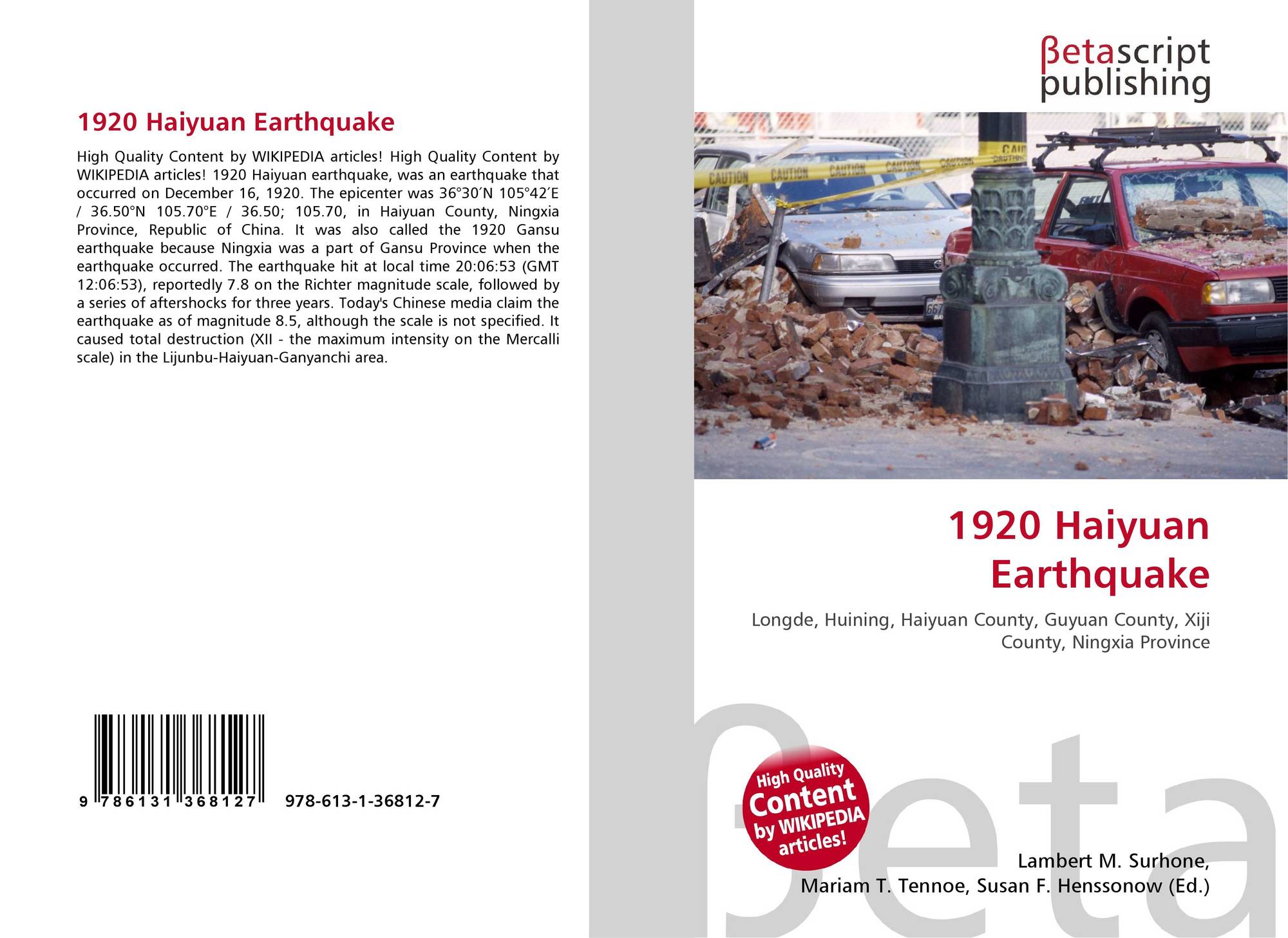 Where did the haiyuan earthquake happen
