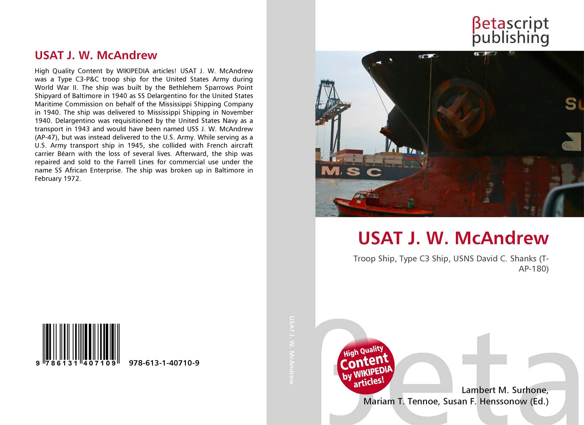 Usat J W Mcandrew 978 613 1 9 x