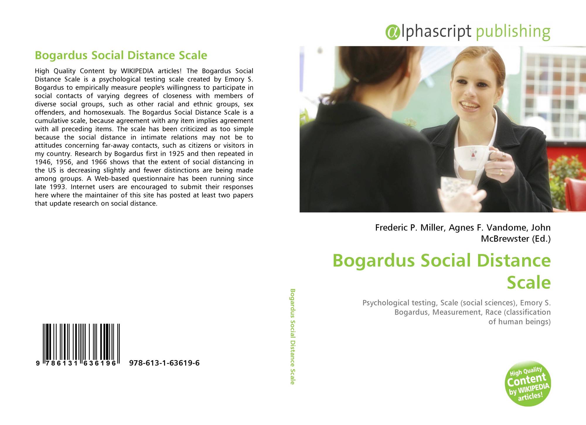 Bogardus Social Distance Scale, 9786131636196, 6131636192