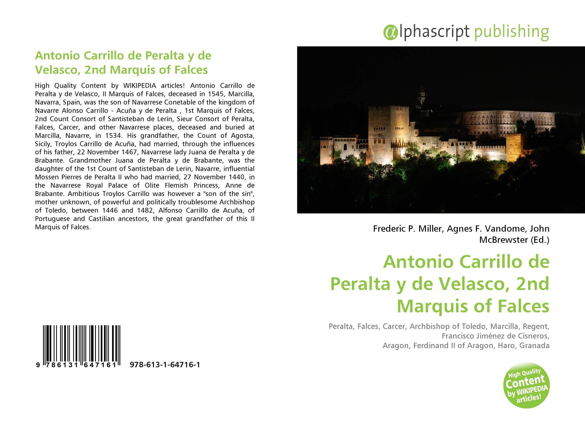 Antonio Carrillo de Peralta y de Velasco, 2nd Marquis of Falces, 978