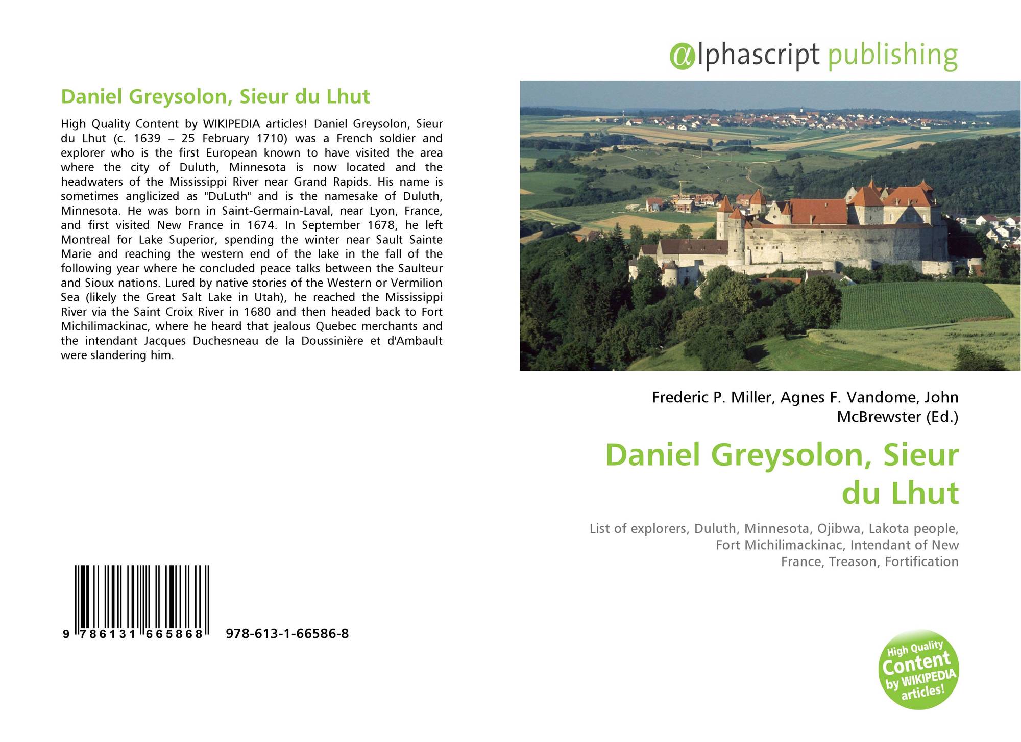 Daniel Greysolon, Sieur du Lhut, 9786131665868, 6131665869