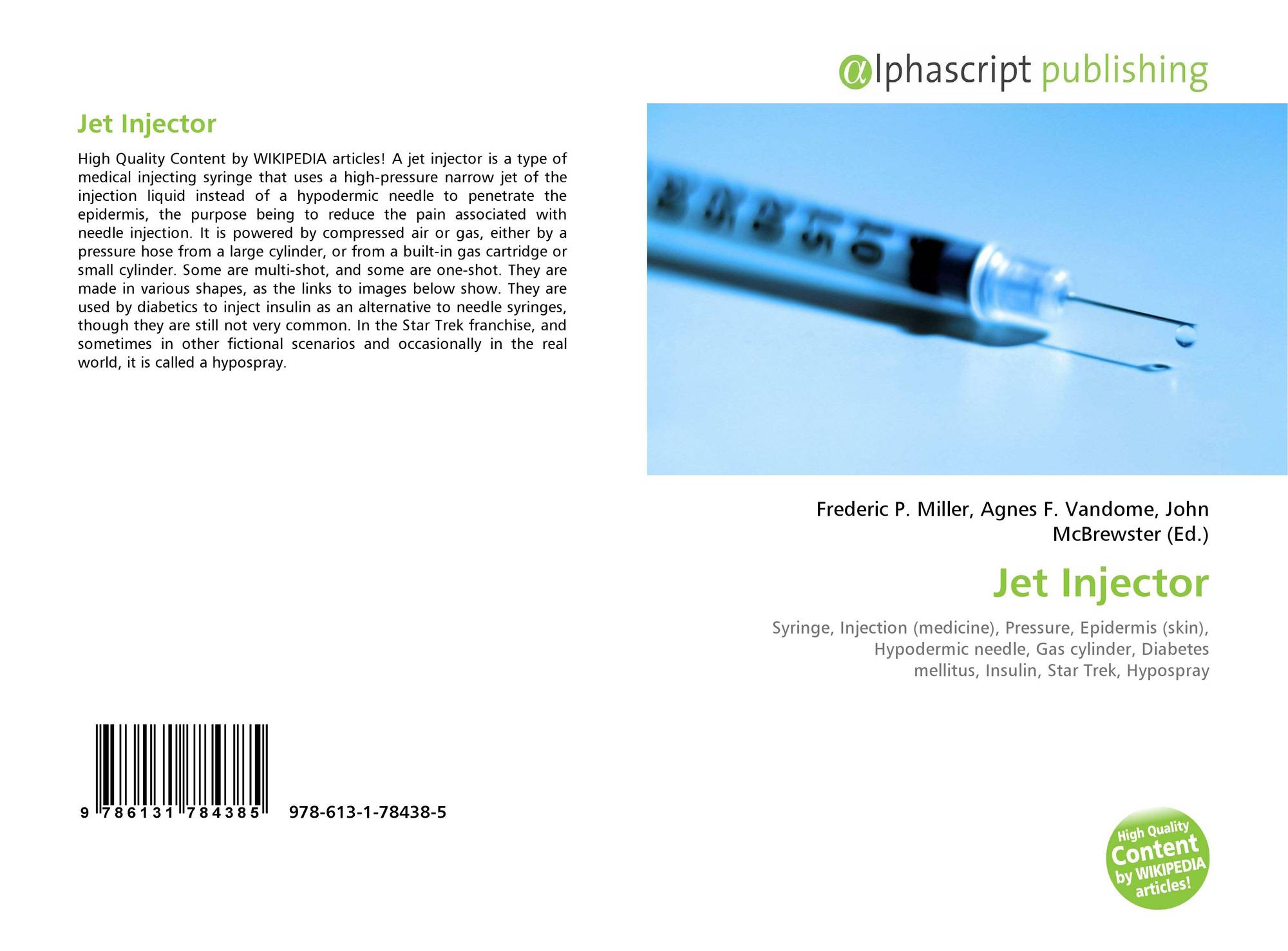 Jet Injector, 9786131784385, 6131784388 ,9786131784385