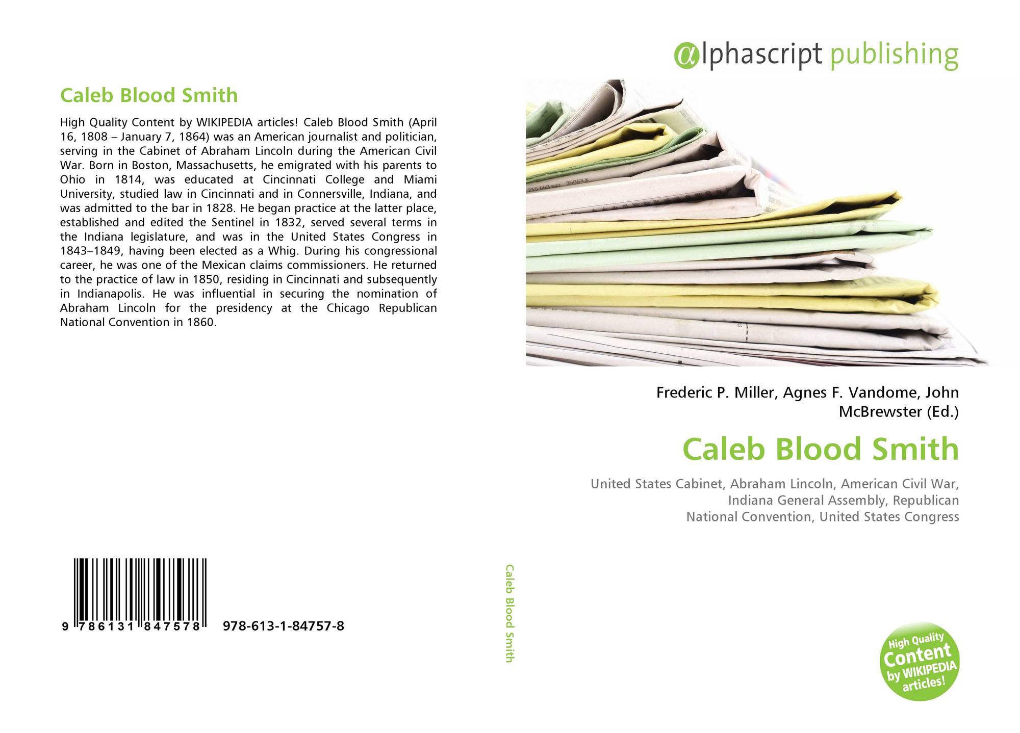 Caleb Blood Smith 978 613 1 84757 8 6131847576 9786131847578