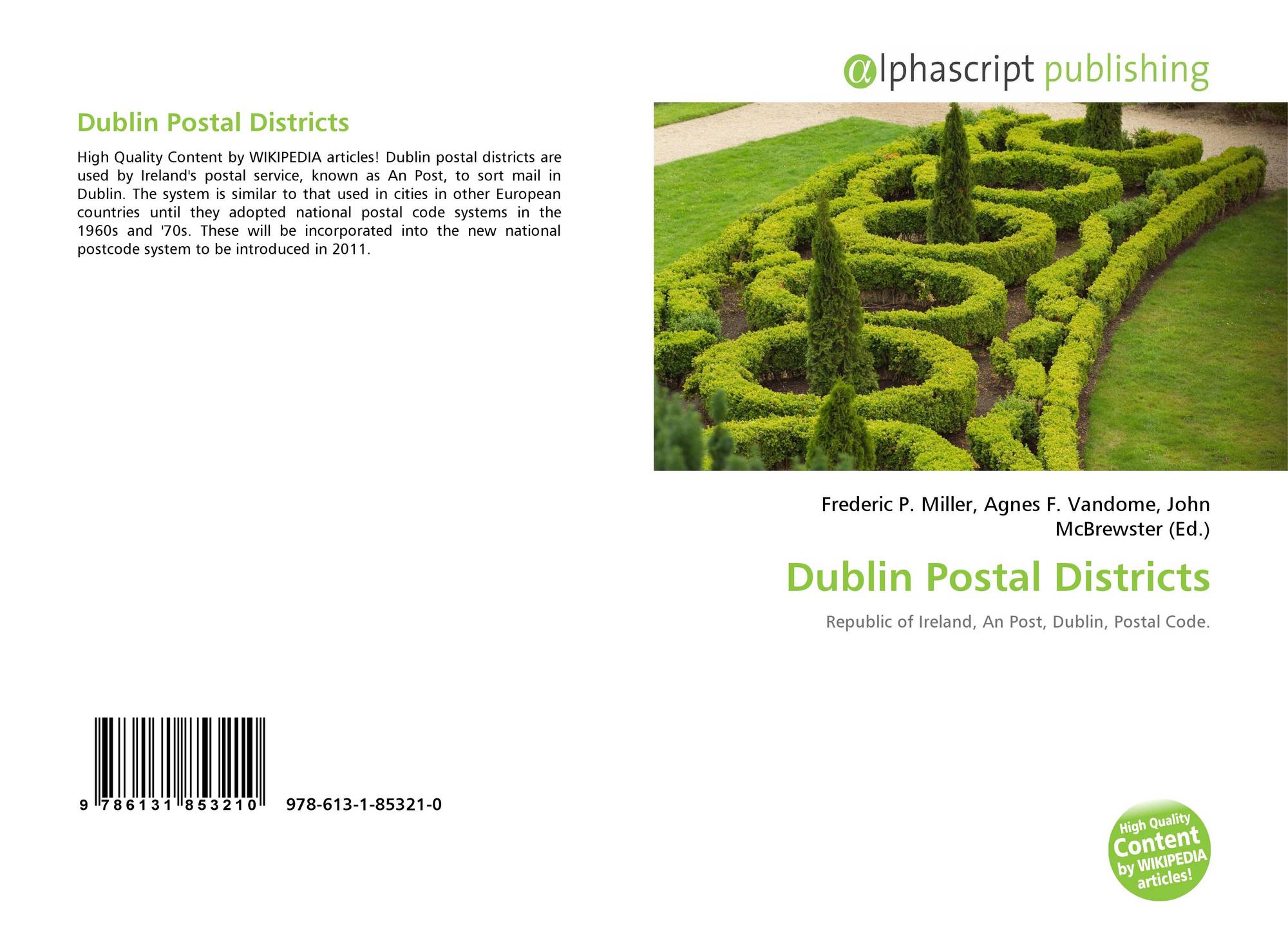 Dublin Postal Districts, 9786131853210, 6131853215 ,9786131853210