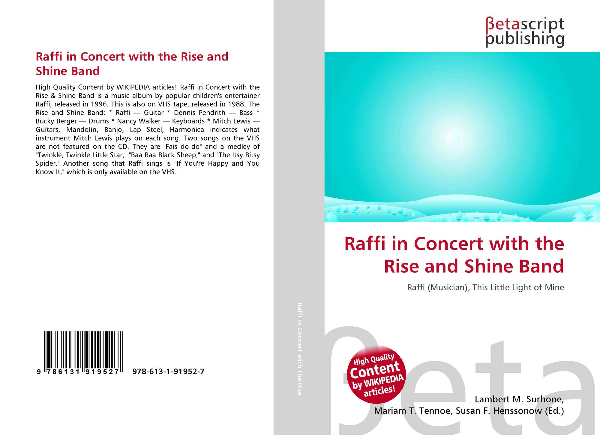 Raffi in Concert with the Rise and Shine Band, 9786131919527