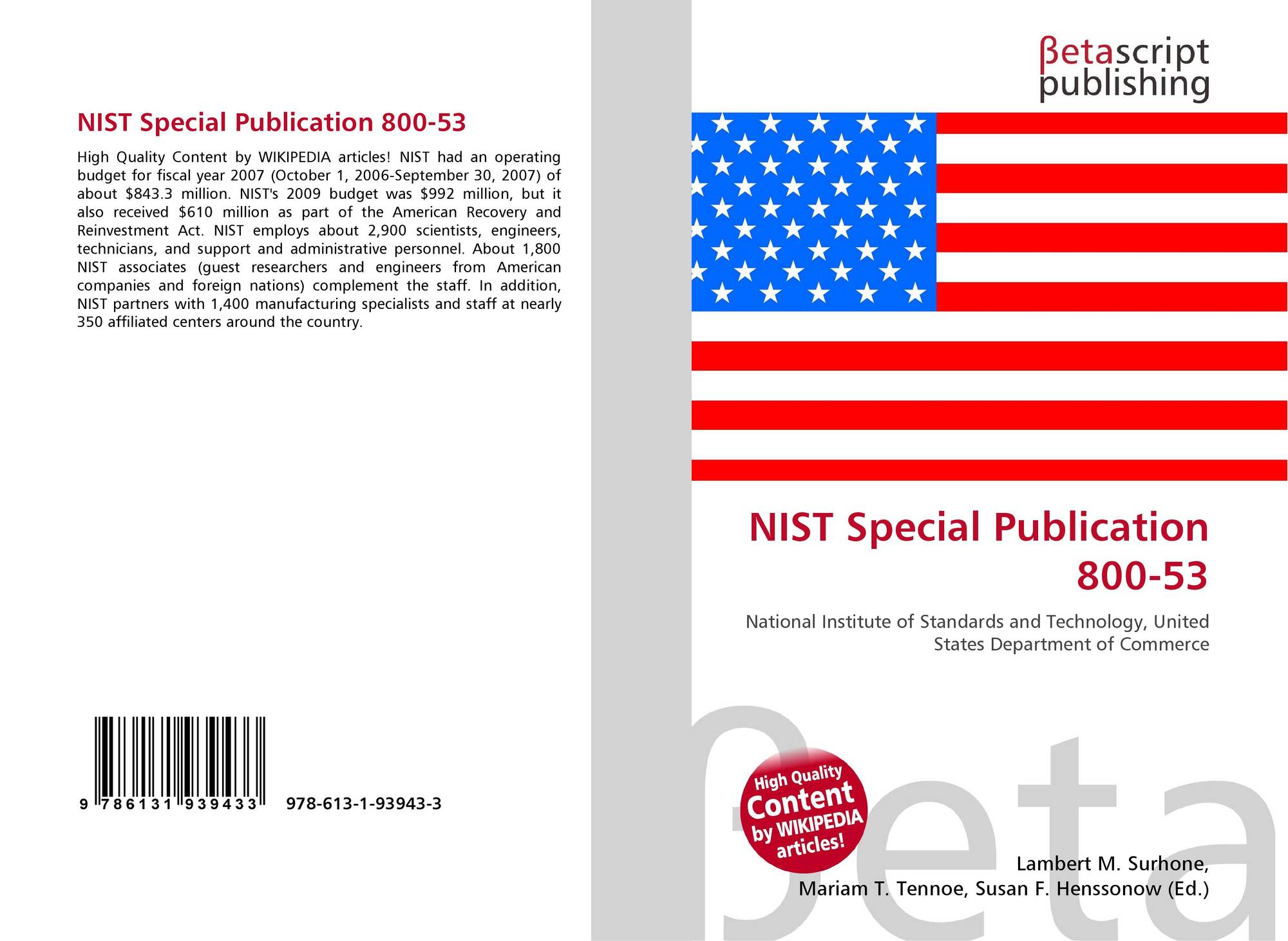 NIST Special Publication 800-53, 978-613-1-93943-3, 6131939438 ...