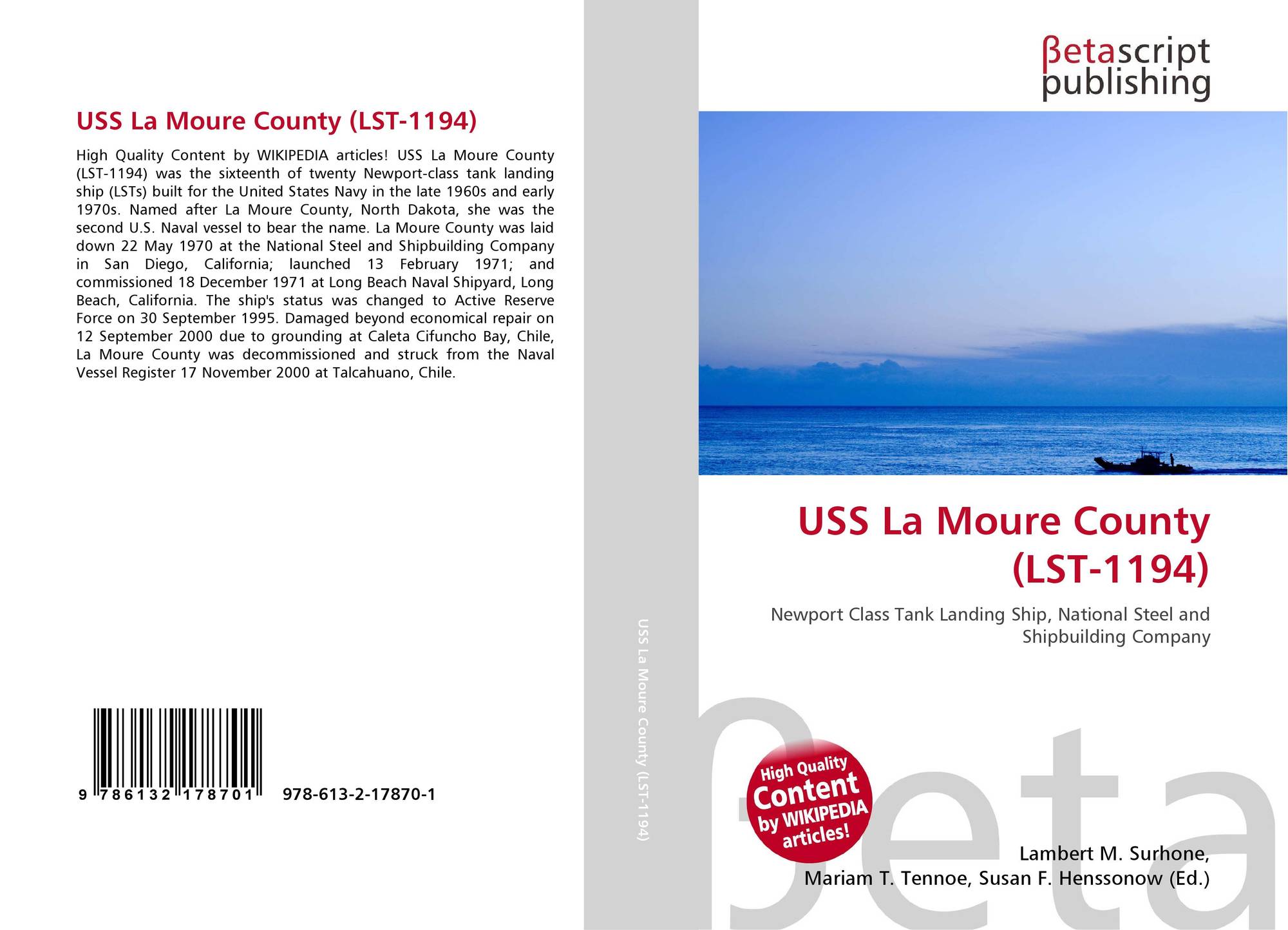 USS La Moure County (LST1194), 9786132178701, 6132178708