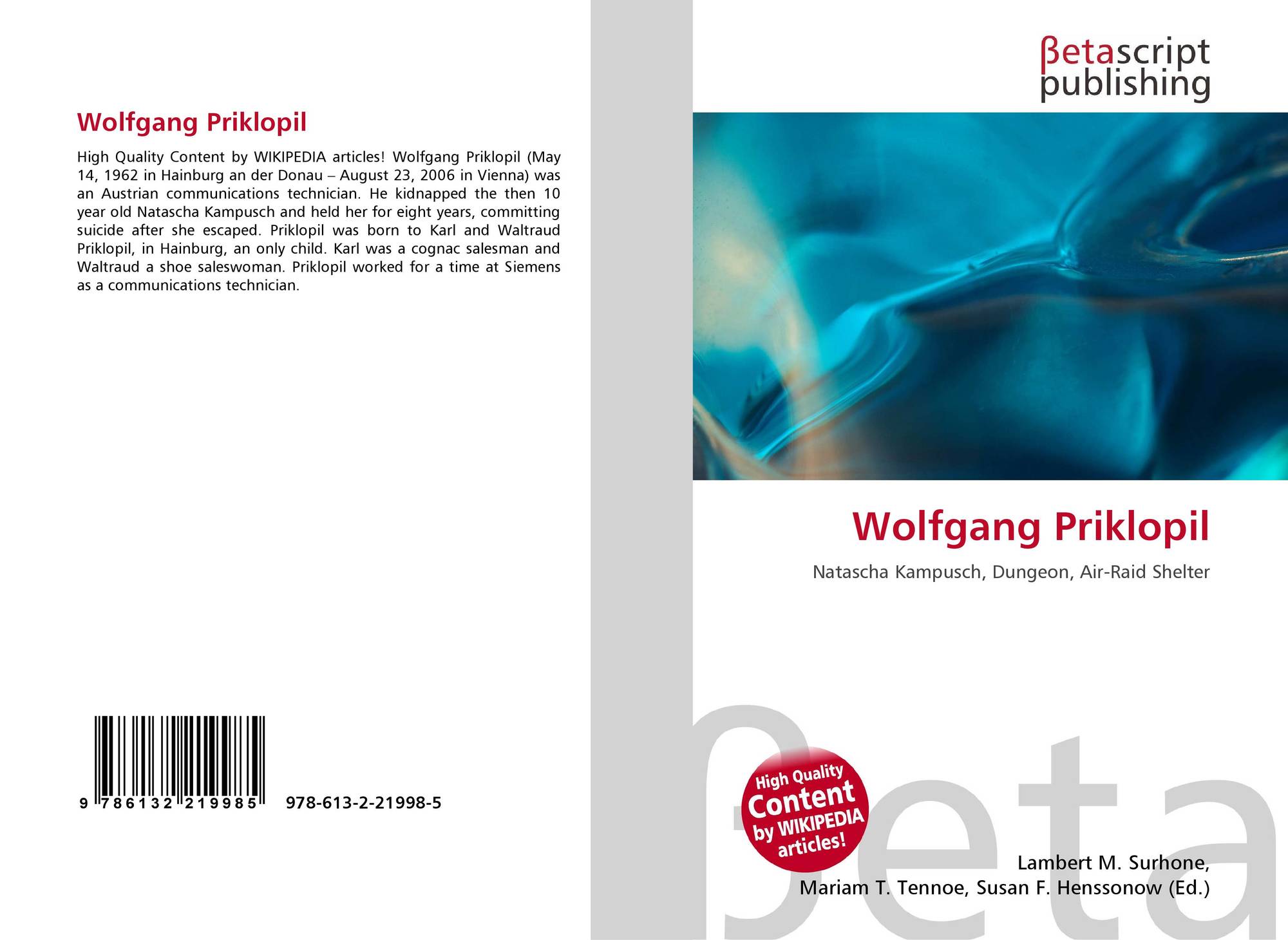 Wolfgang Priklopil 978 613 2 21998 5 6132219986 9786132219985