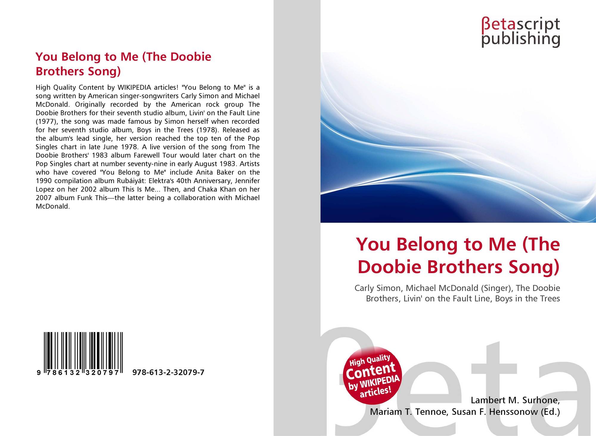 You Belong To Me The Doobie Brothers Song 978 613 2 379 7