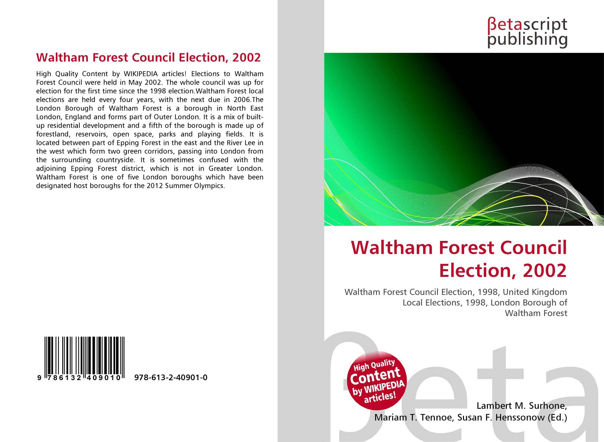 Waltham Forest Council Election, 2002, 9786132409010, 6132409017