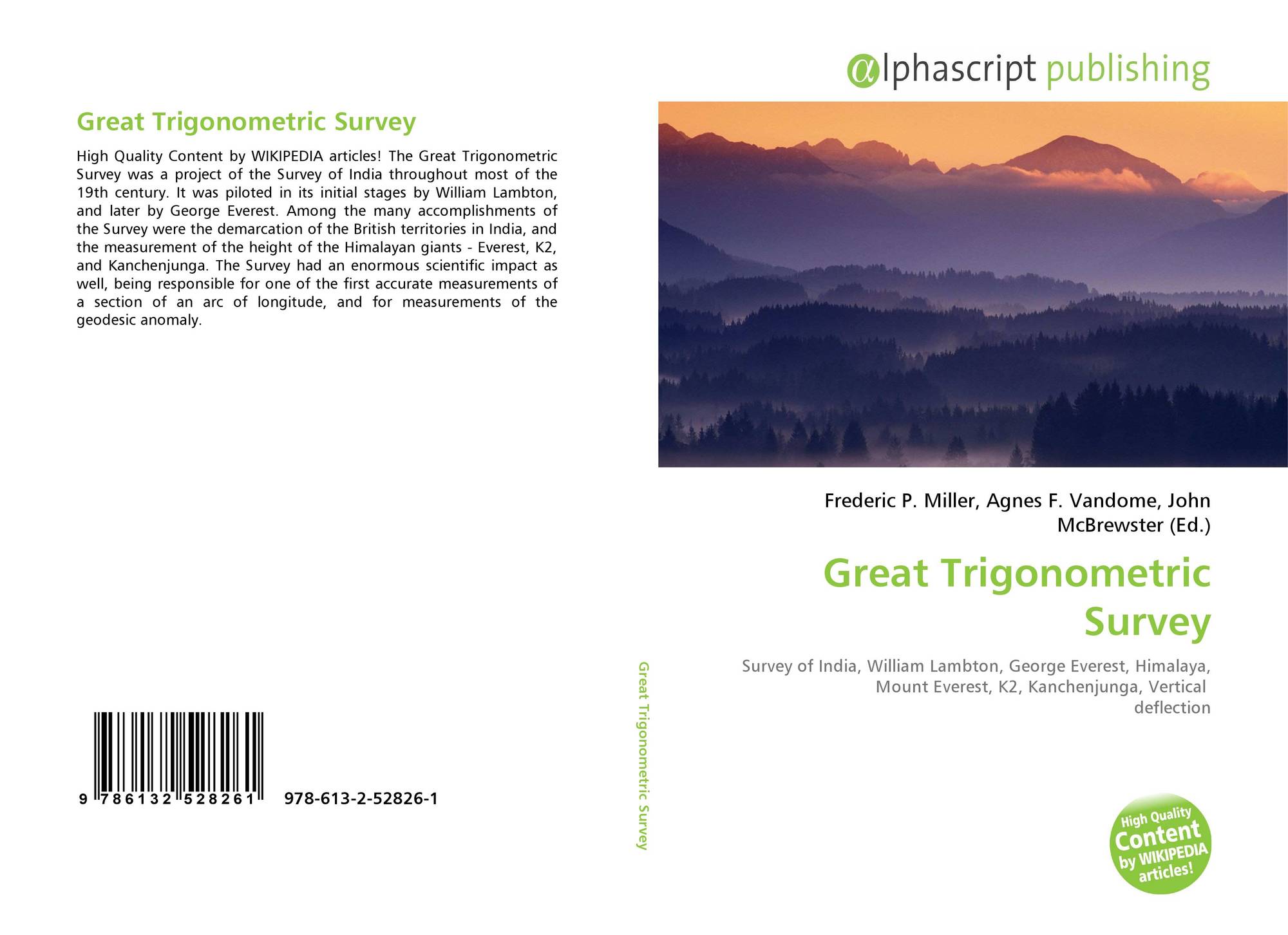 Great Trigonometric Survey 978 613 2 52826 1 6132528261 9786132528261 - bookcover of great trigonometric survey 9786132528261