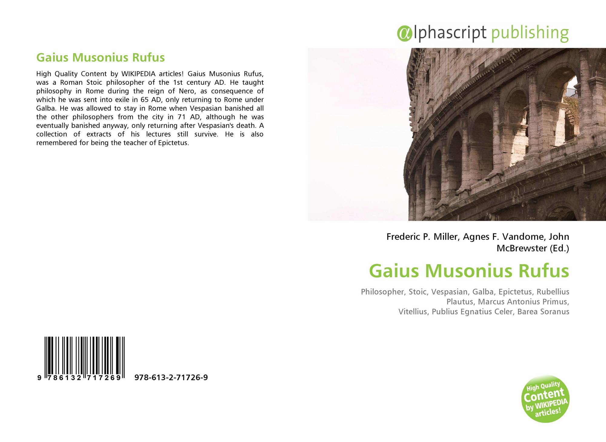 Gaius Musonius Rufus, 978-613-2-71726-9, 6132717269 ,9786132717269