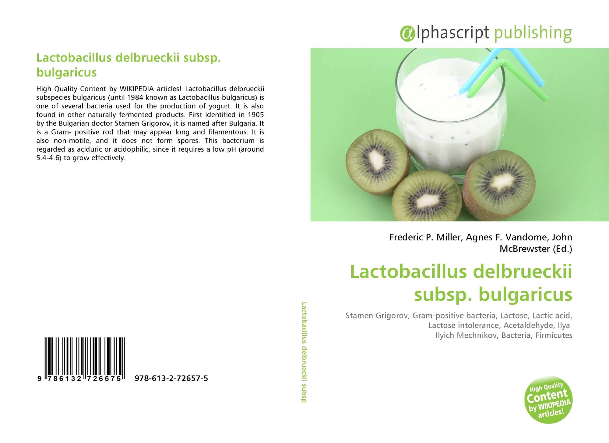 Lactobacillus Delbrueckii Subsp Bulgaricus 978 613 2 72657 5 6132726578 9786132726575