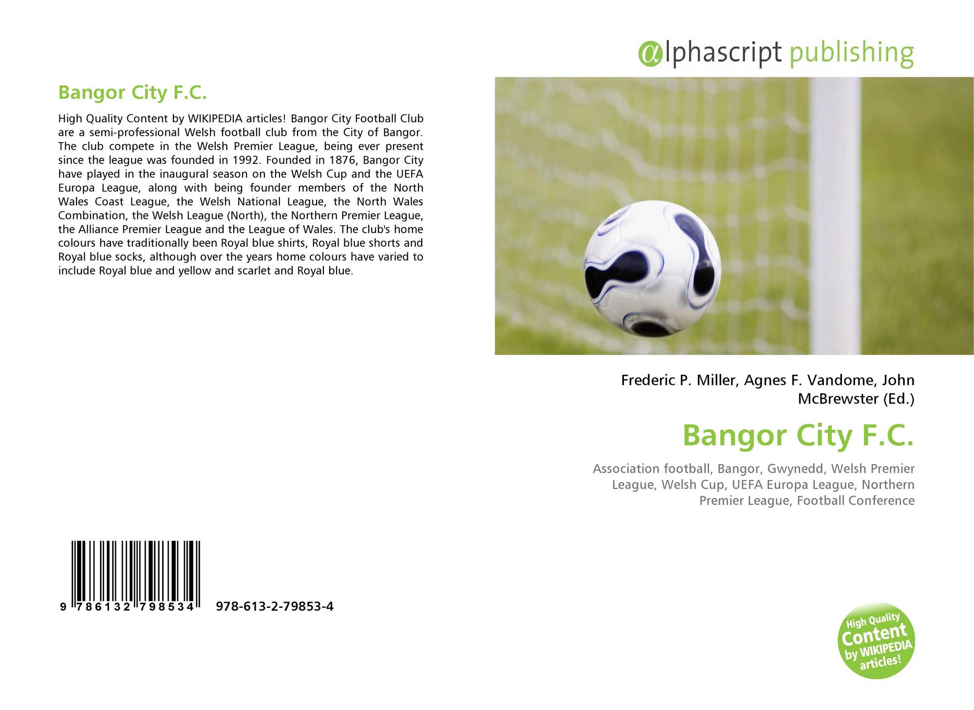 Bangor City F C 978 613 2 79853 4 6132798536 9786132798534