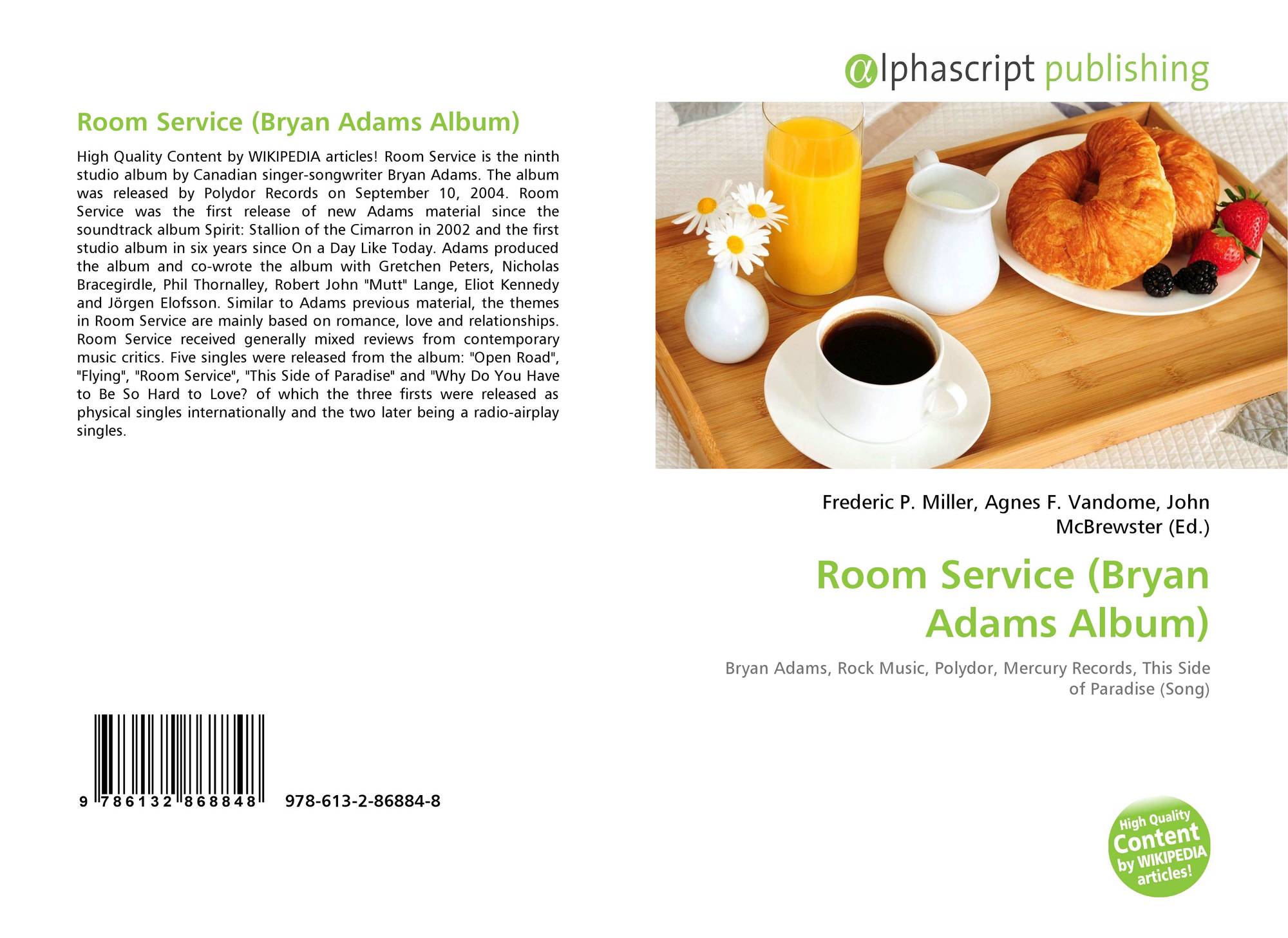 Room Service Bryan Adams Album 978 613 2 86884 8