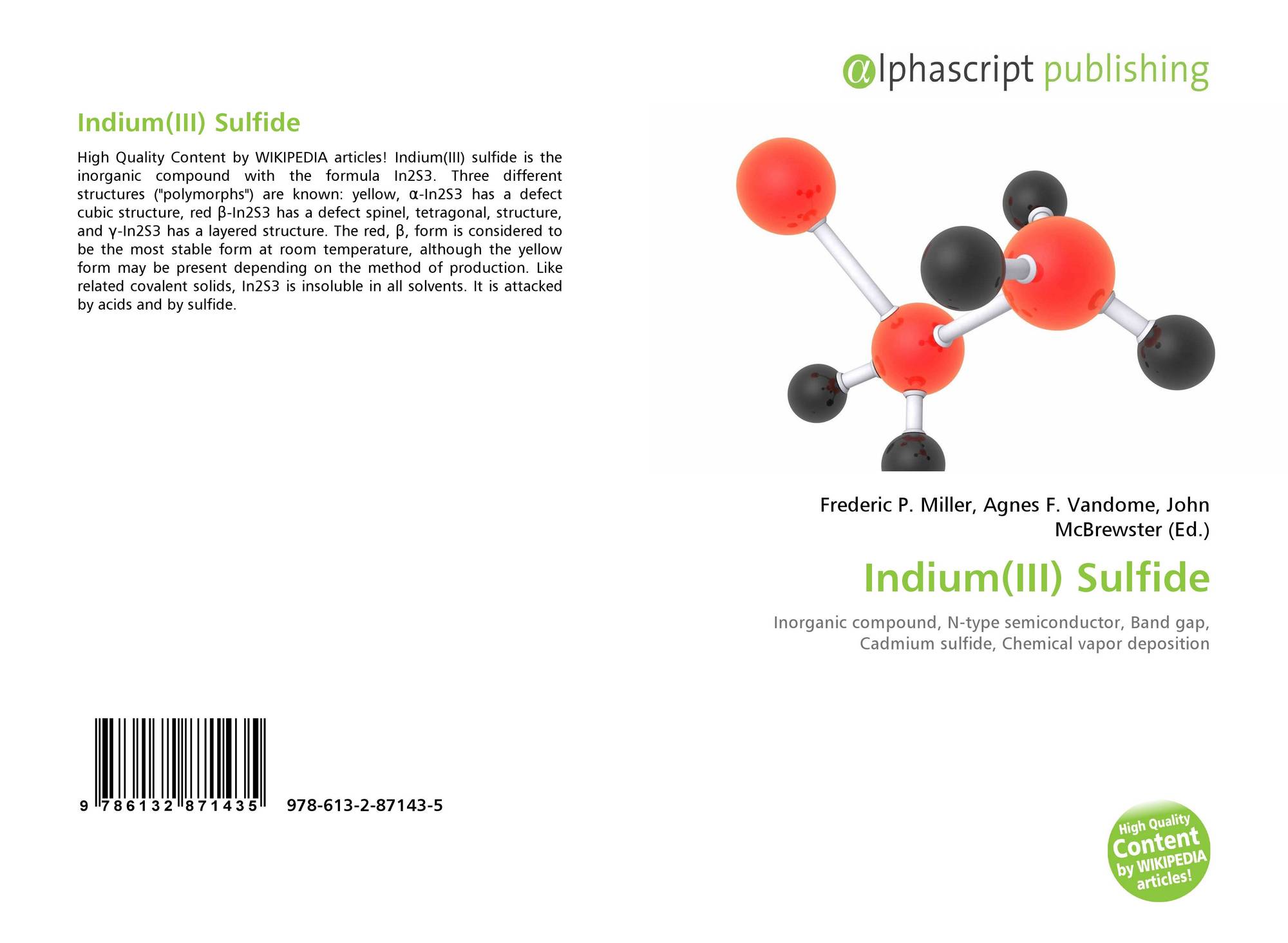 Indium Iii Sulfide 978 613 2 87143 5 6132871438 9786132871435 Indium Iii Sulfide 978 613 2 87143 5