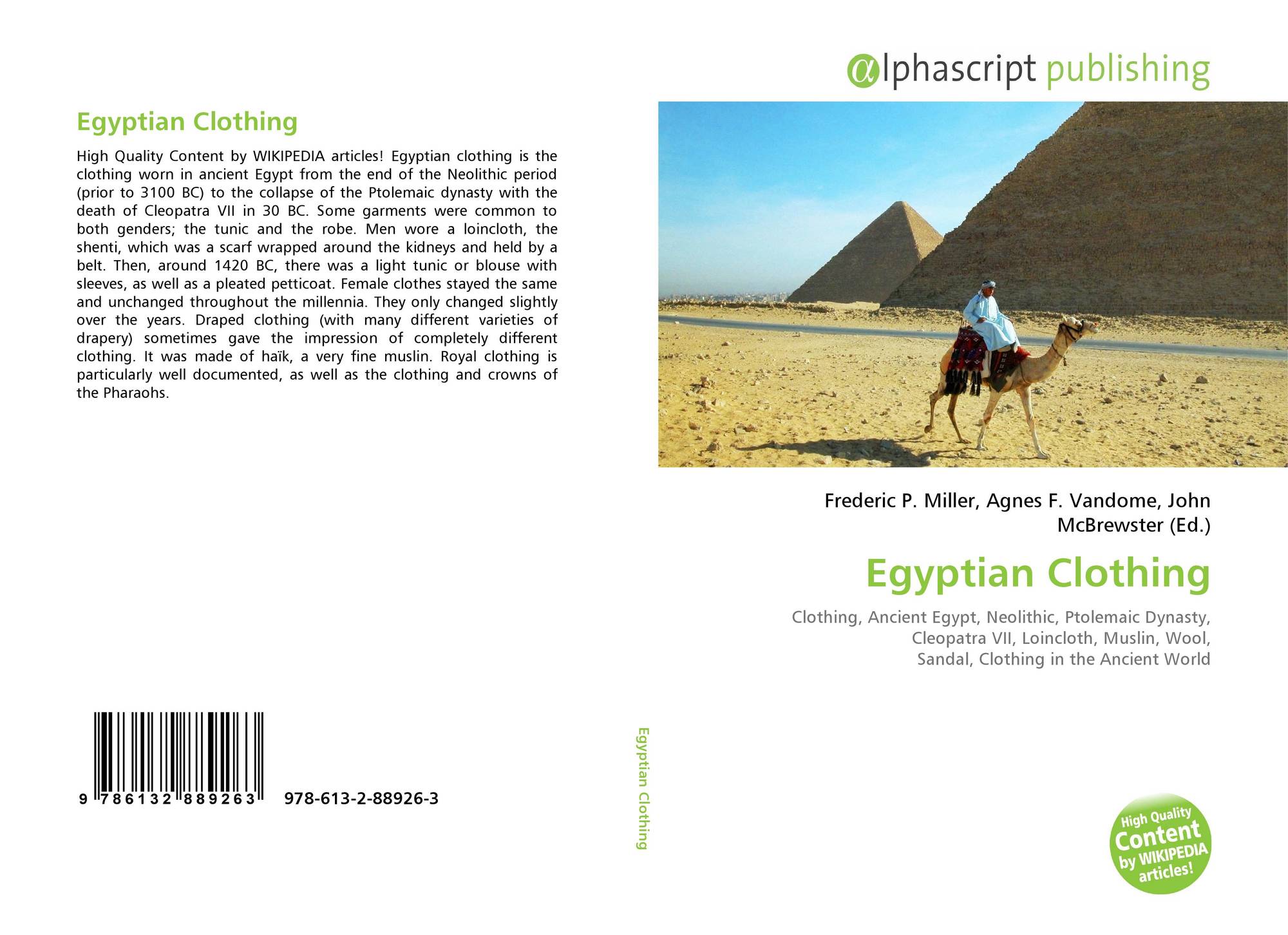 Egyptian Clothing, 978 613 2 88926 3, 6132889264 ,9786132889263 Egyptian Clothing, 978 613 2 88926 3, 6132889264 ,9786132889263