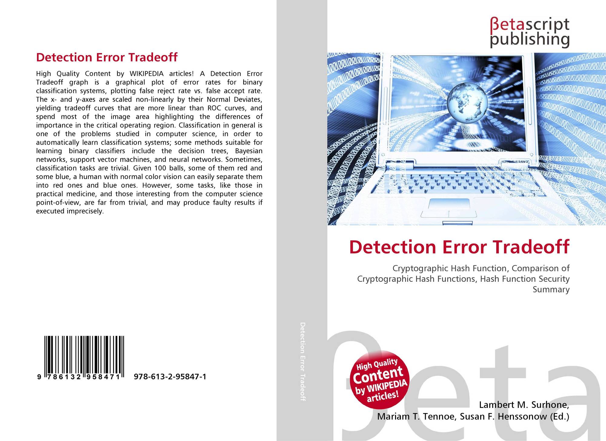Detection Error Tradeoff, 9786132958471, 6132958479 ,9786132958471