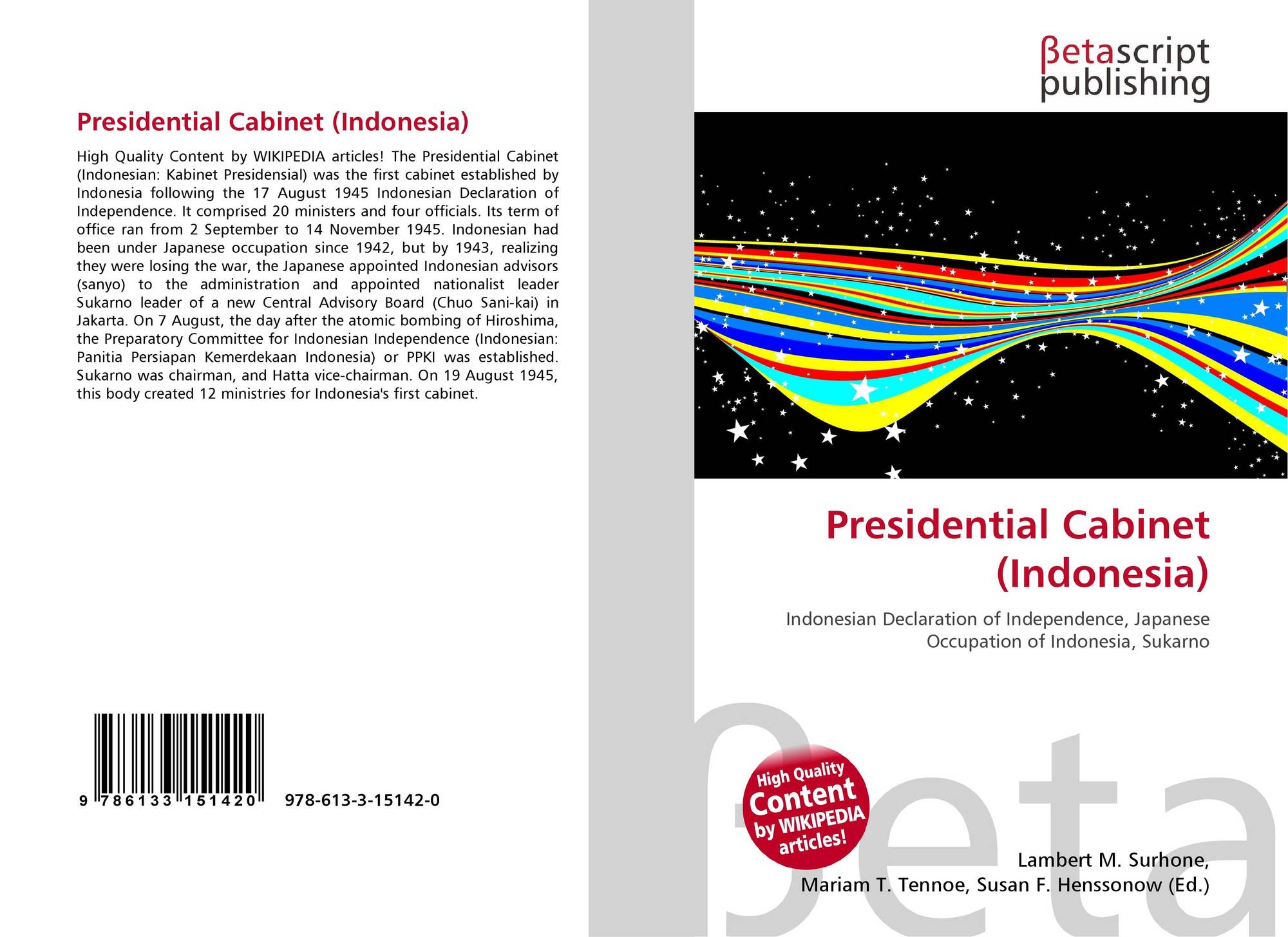 Presidential Cabinet Indonesia 978 613 3 15142 0 6133151420