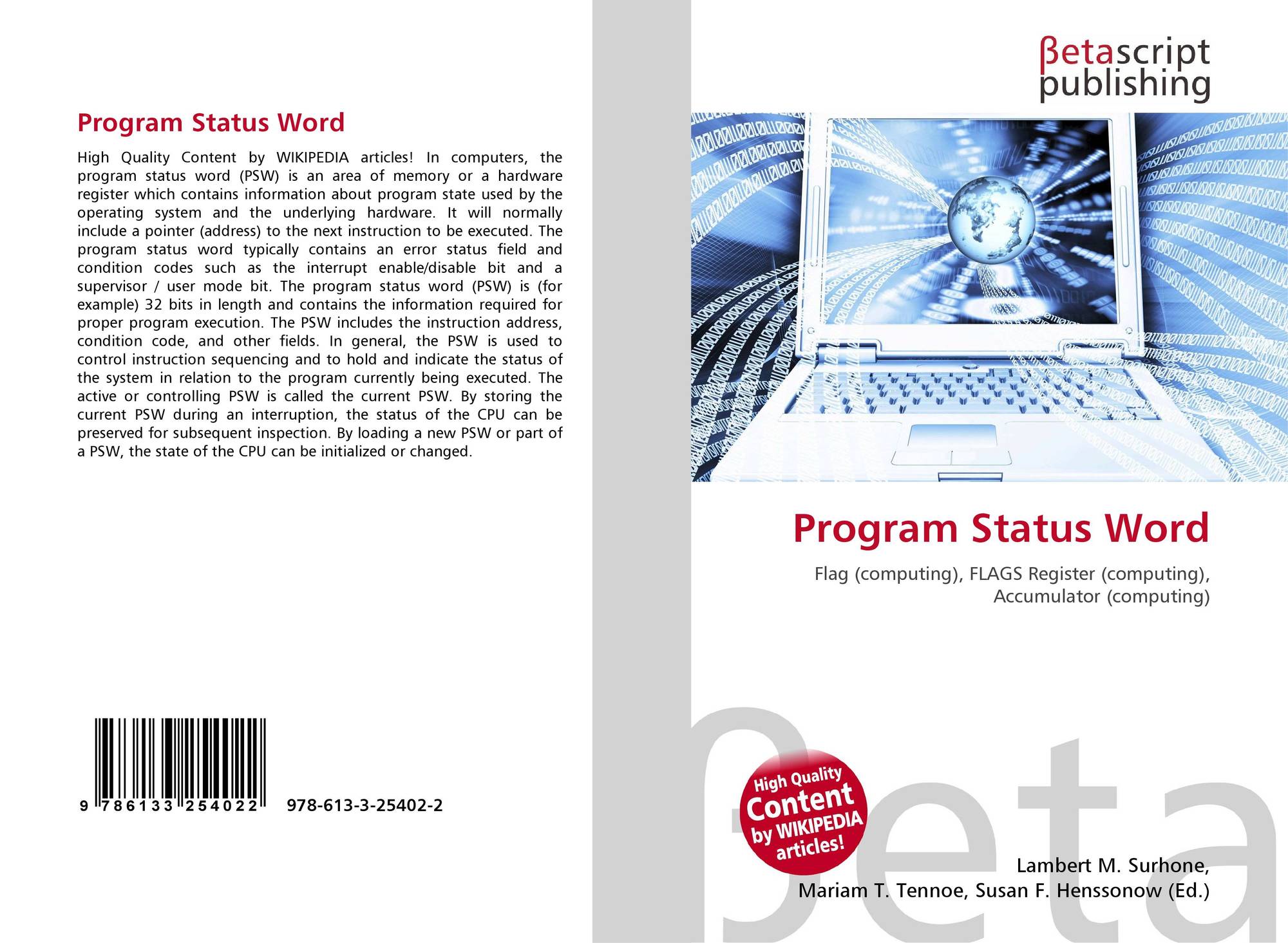 Program Status Word, 978-613-3-25402-2, 6133254025 ,9786133254022