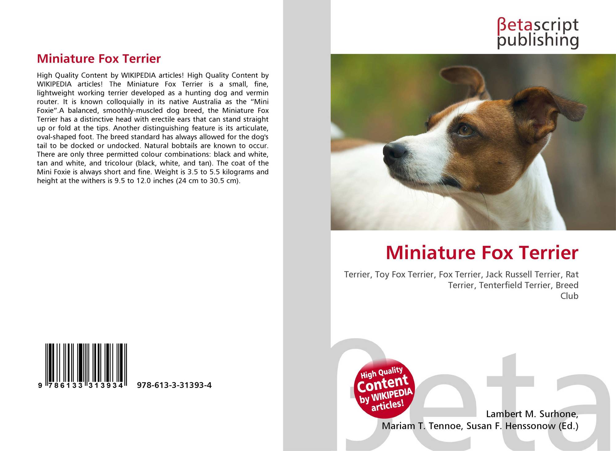 Miniature Fox Terrier 978 613 3 31393 4 6133313935 9786133313934