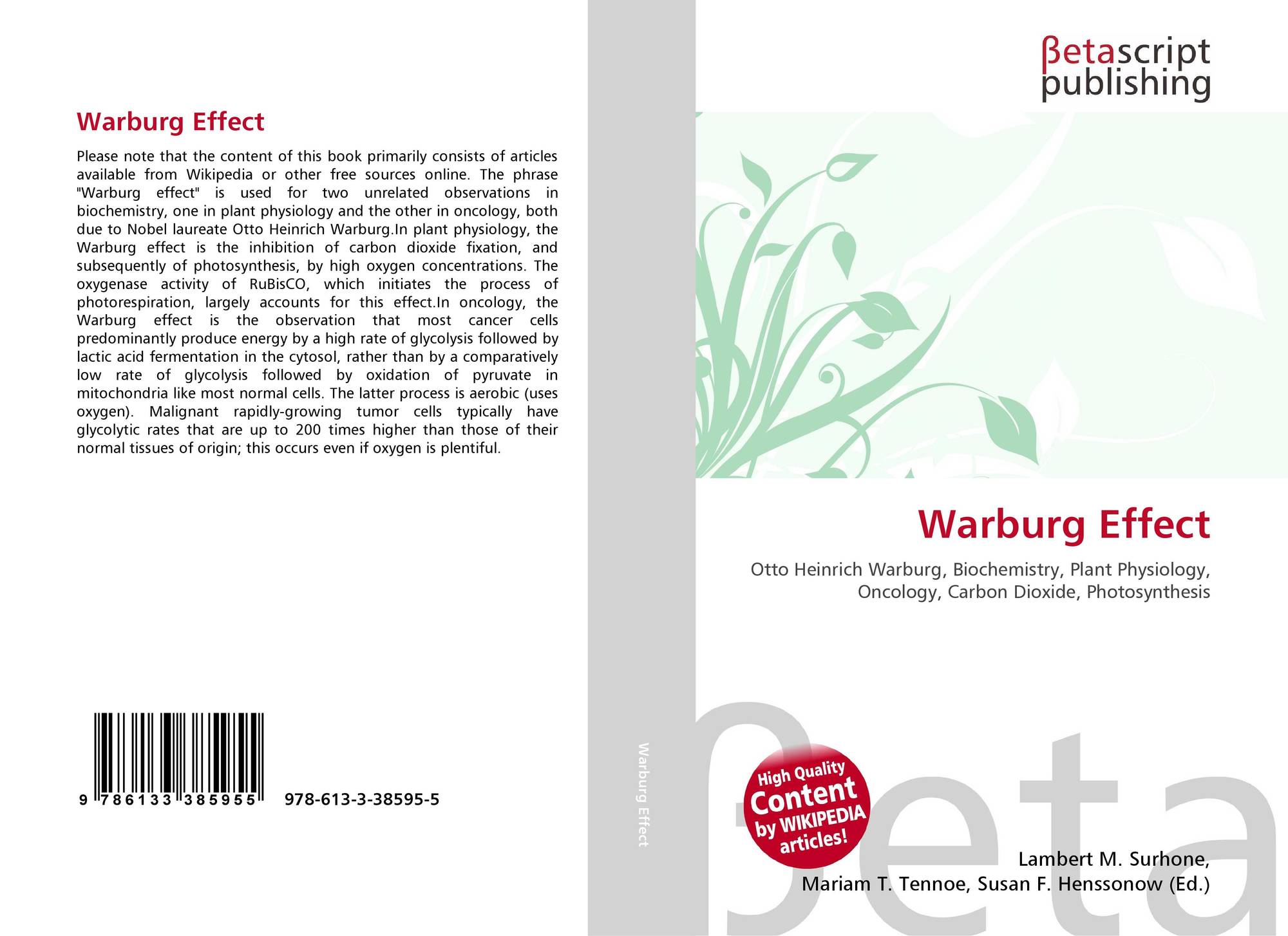 Warburg Effect, 9786133385955, 6133385952 ,9786133385955