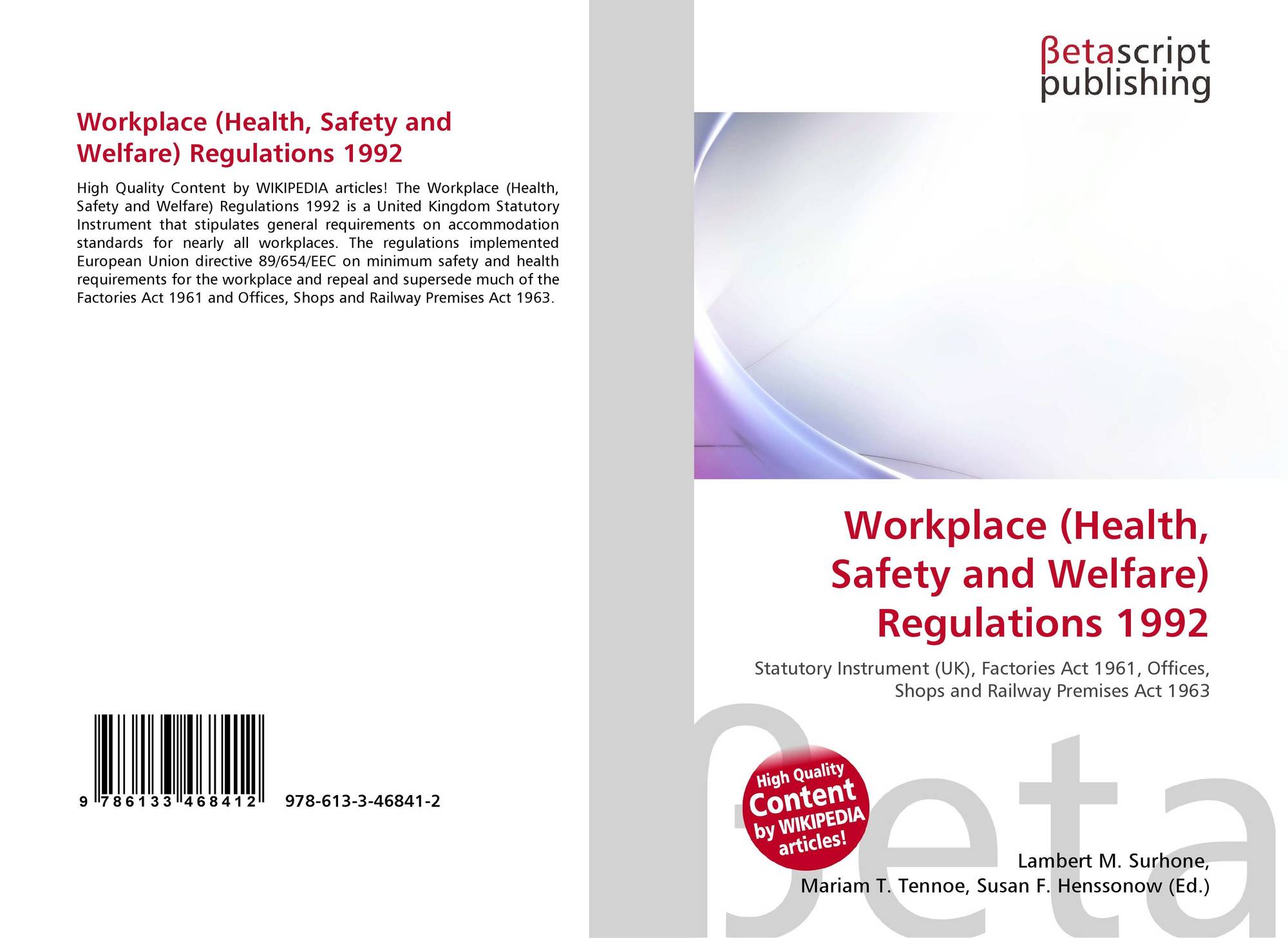 Workplace Health And Safety And Welfare Regulations