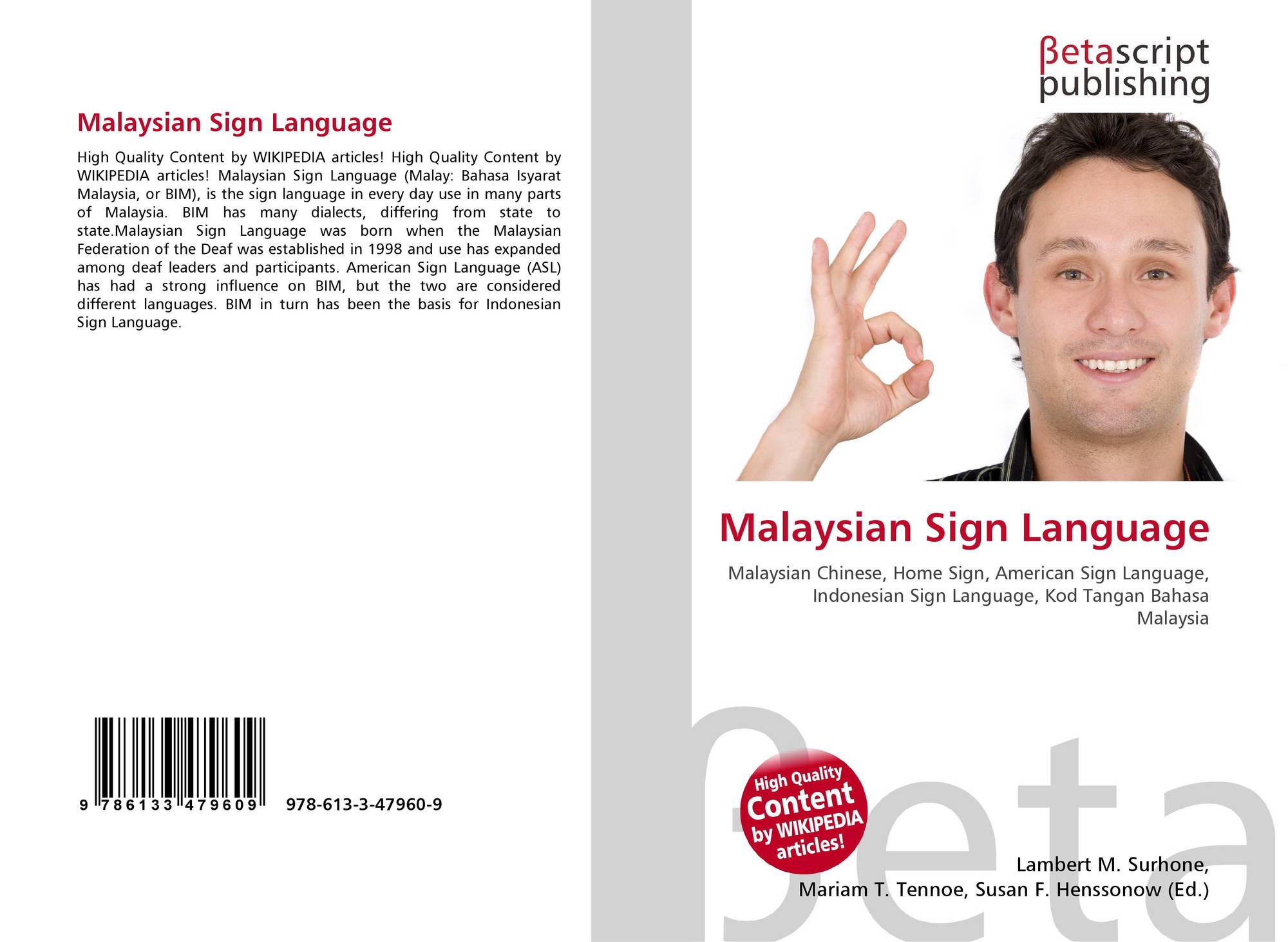 Malaysian Sign Language, 978-613-3-47960-9, 6133479604 ,9786133479609