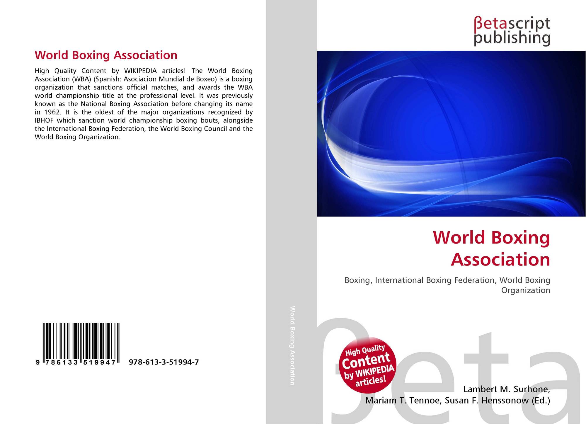World Boxing Association, 9786133519947, 6133519940 ,9786133519947