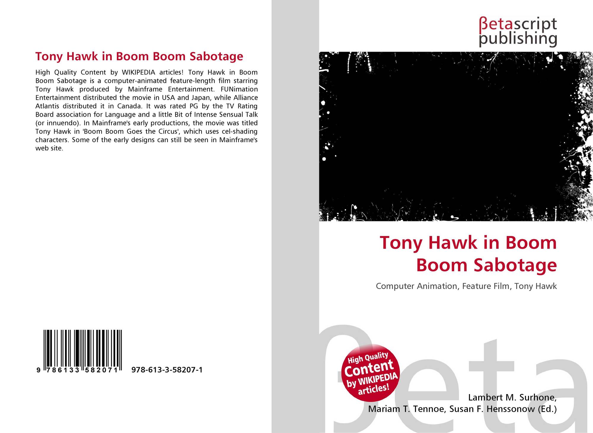 Tony Hawk In Boom Boom Sabotage 978 613 3 58207 1 6133582073 9786133582071