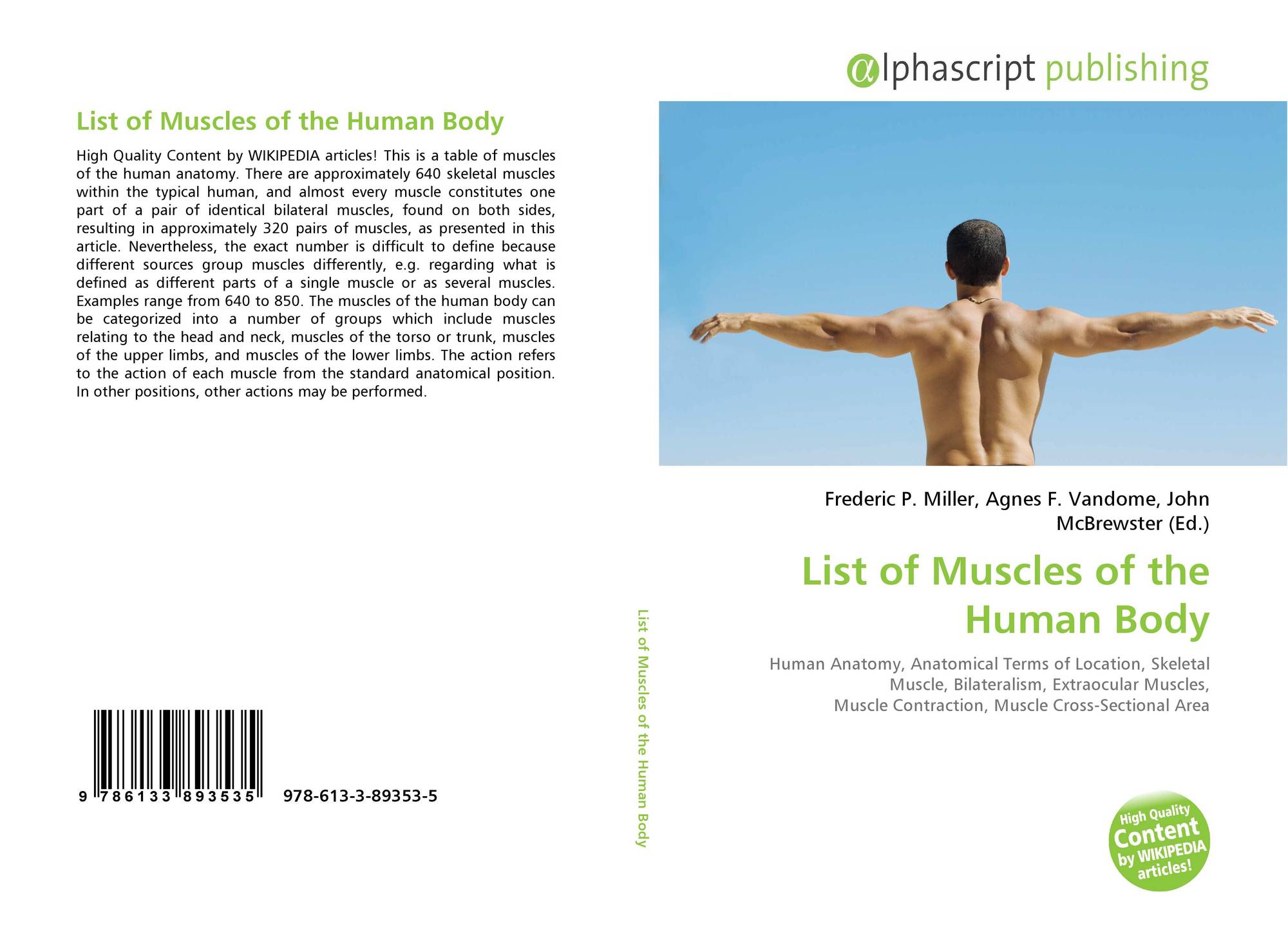 List Of Muscles Of The Human Body 978 613 3 89353 5 6133893532 9786133893535