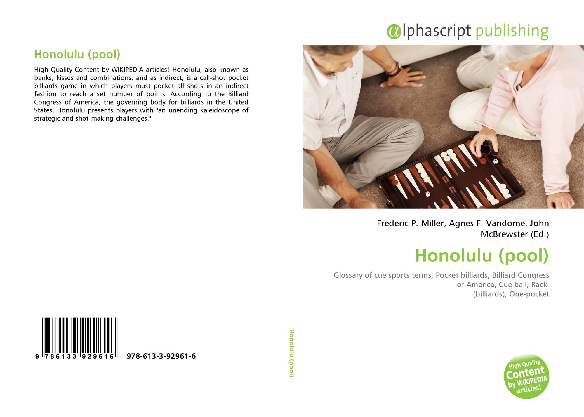Honolulu Pool 978 613 3 92961 6 6133929618 9786133929616