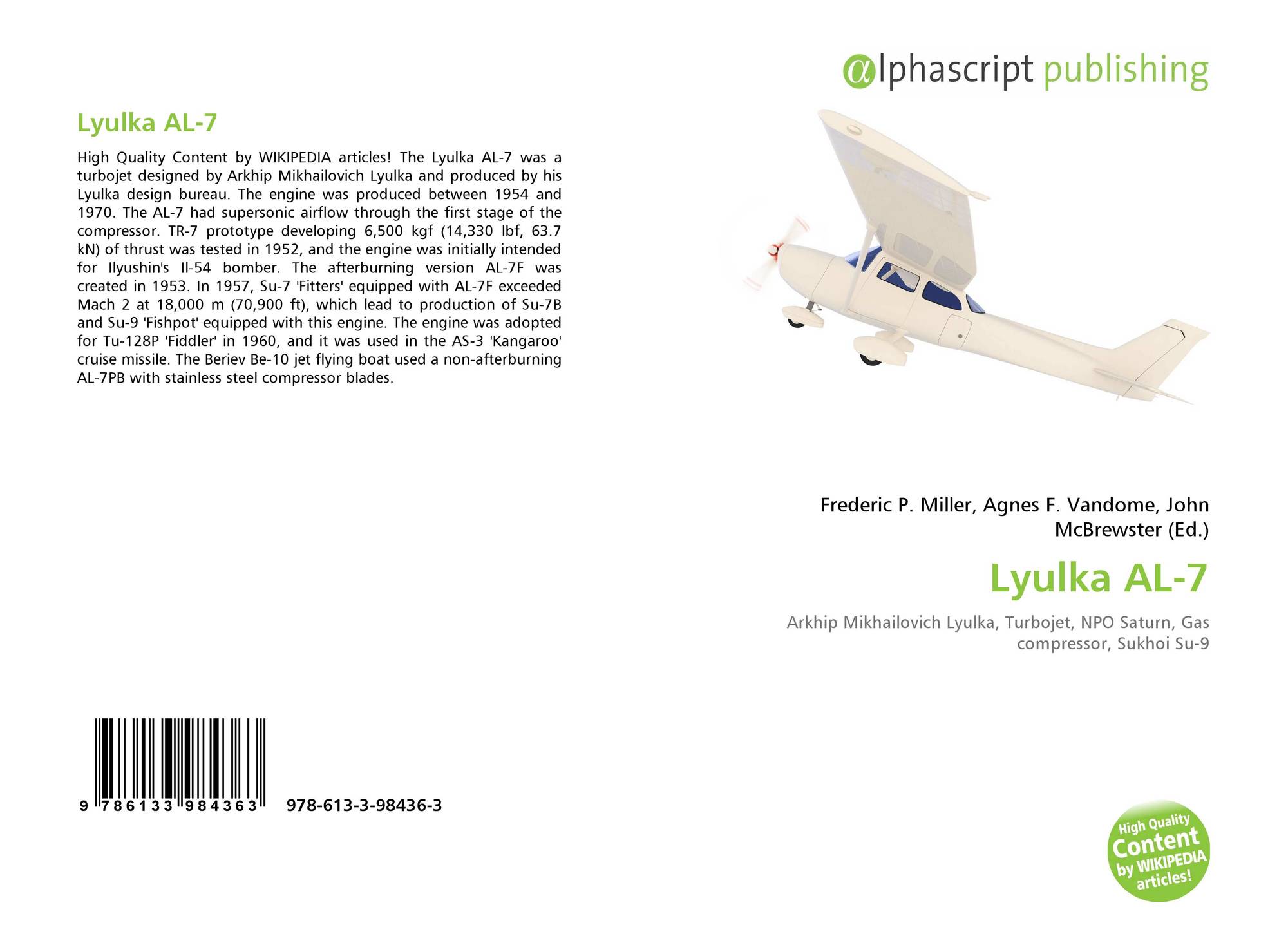 Lyulka AL7, 9786133984363, 6133984368 ,9786133984363