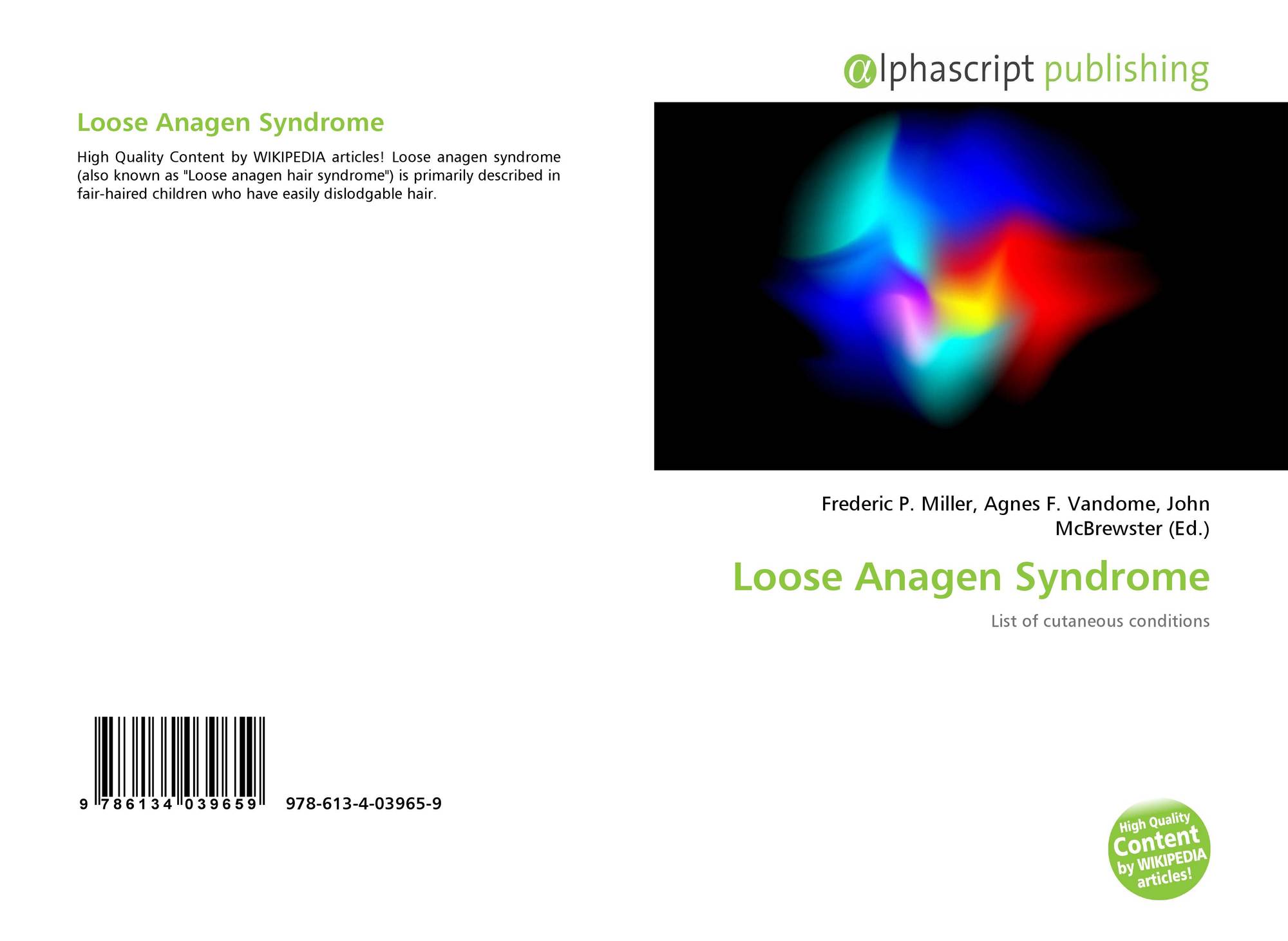 Loose Anagen Syndrome 978 613 4 03965 9 6134039659 9786134039659