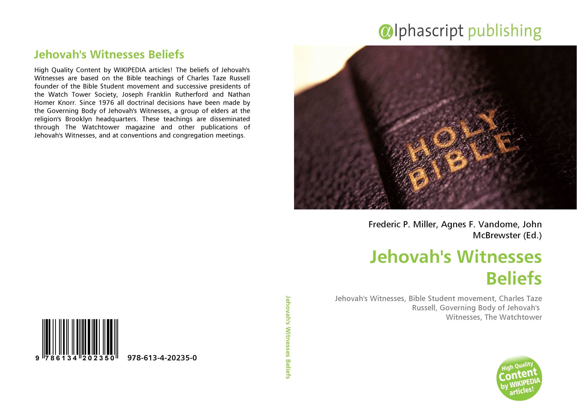 definition of jehovah witness religion