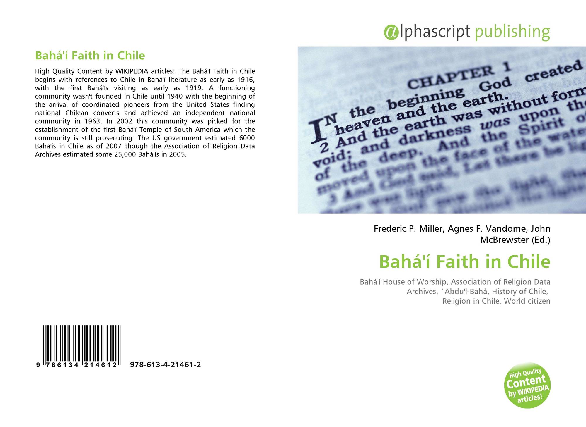 Baha I Faith In Chile 978 613 4 2