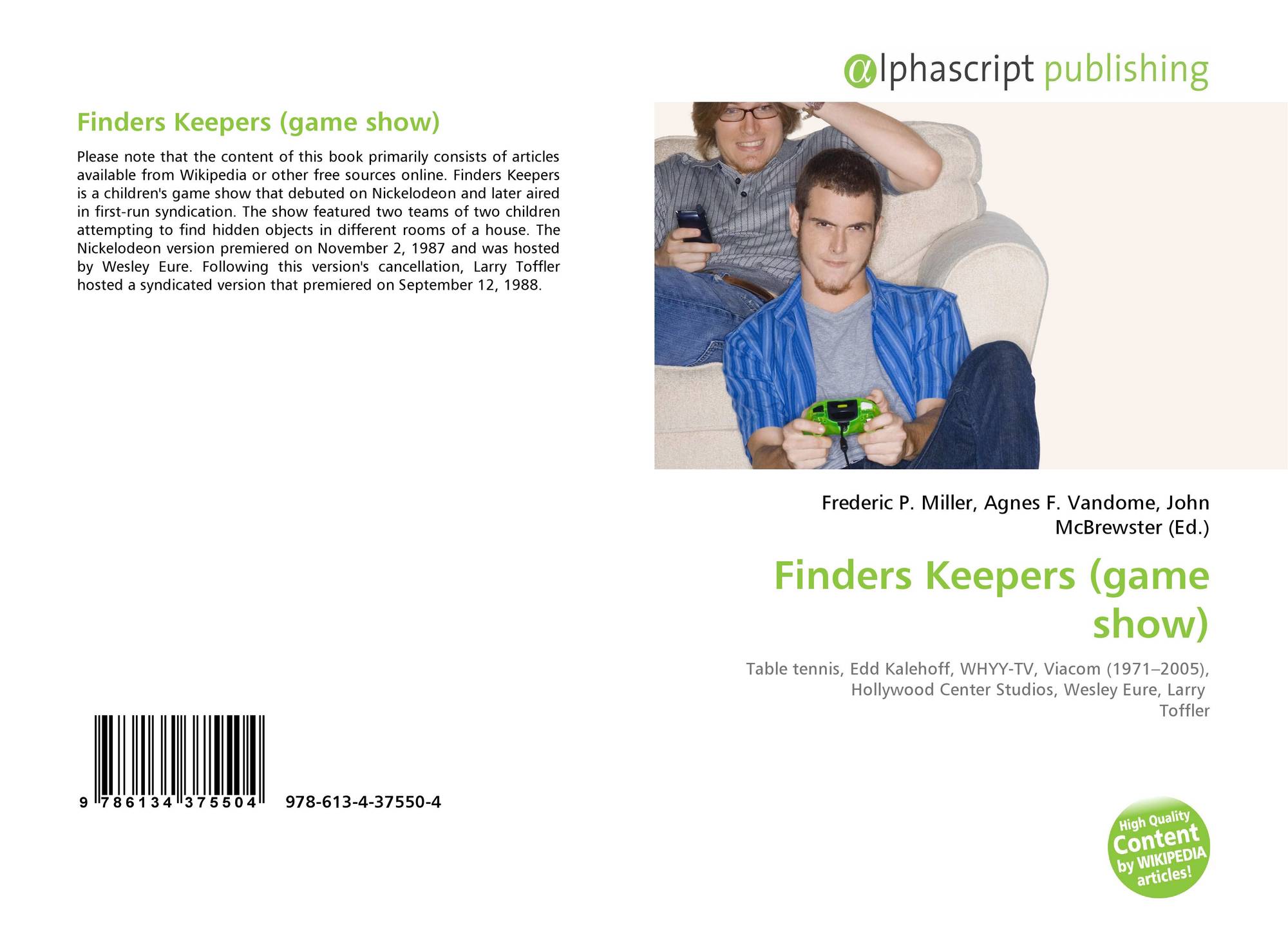 Finders Keepers Game Show 978 613 4 37550 4 6134375500