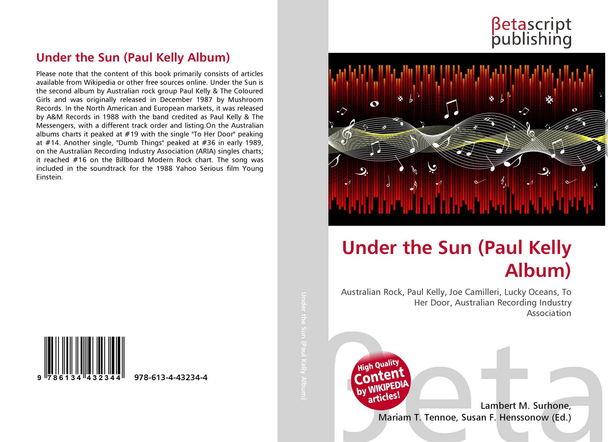 Under The Sun Paul Kelly Album 978 613 4 43234 4