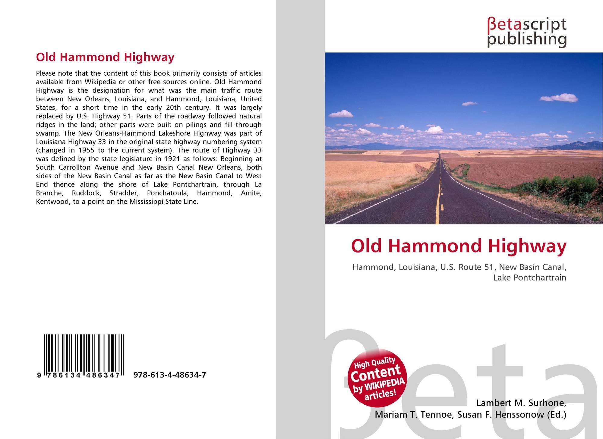 Old Hammond Highway, 9786134486347, 6134486345 ,9786134486347