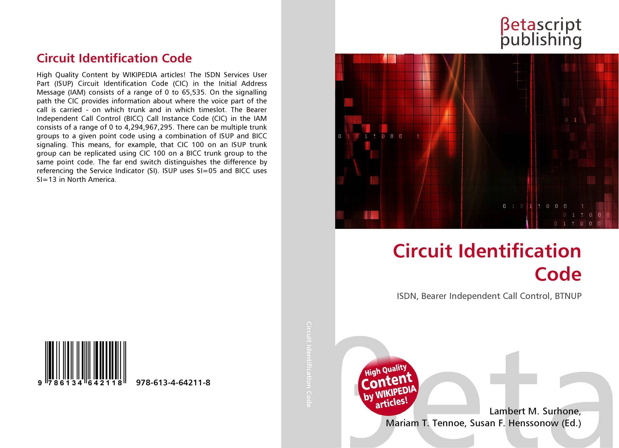 Circuit Identification Code, 9786134642118, 6134642118 ,9786134642118