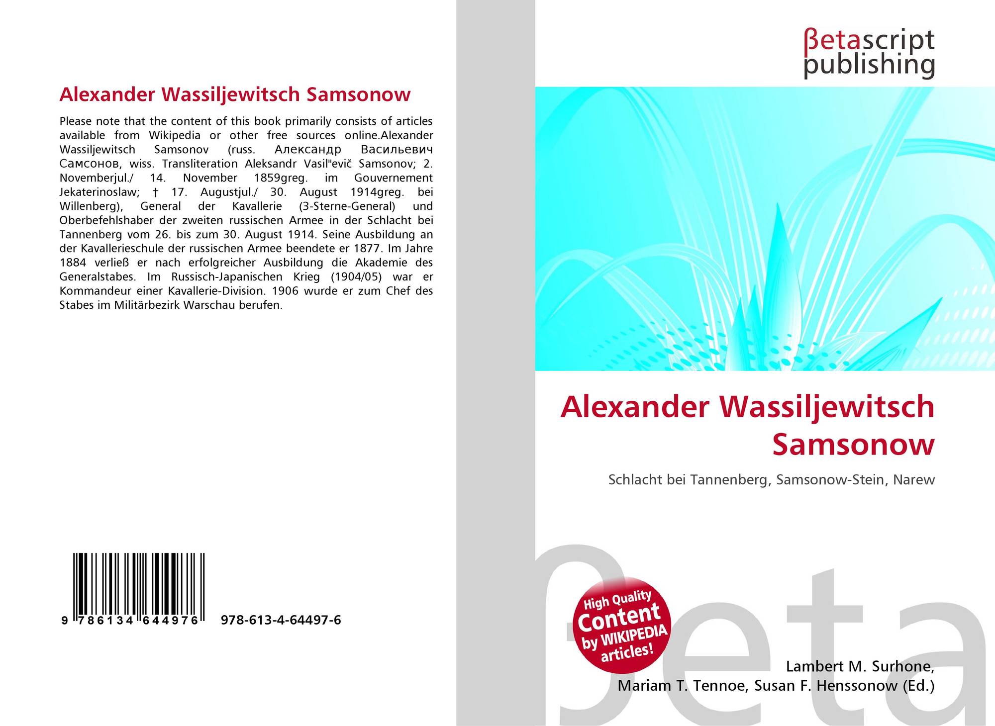 Alexander Wassiljewitsch Samsonow, 9786134644976, 6134644978