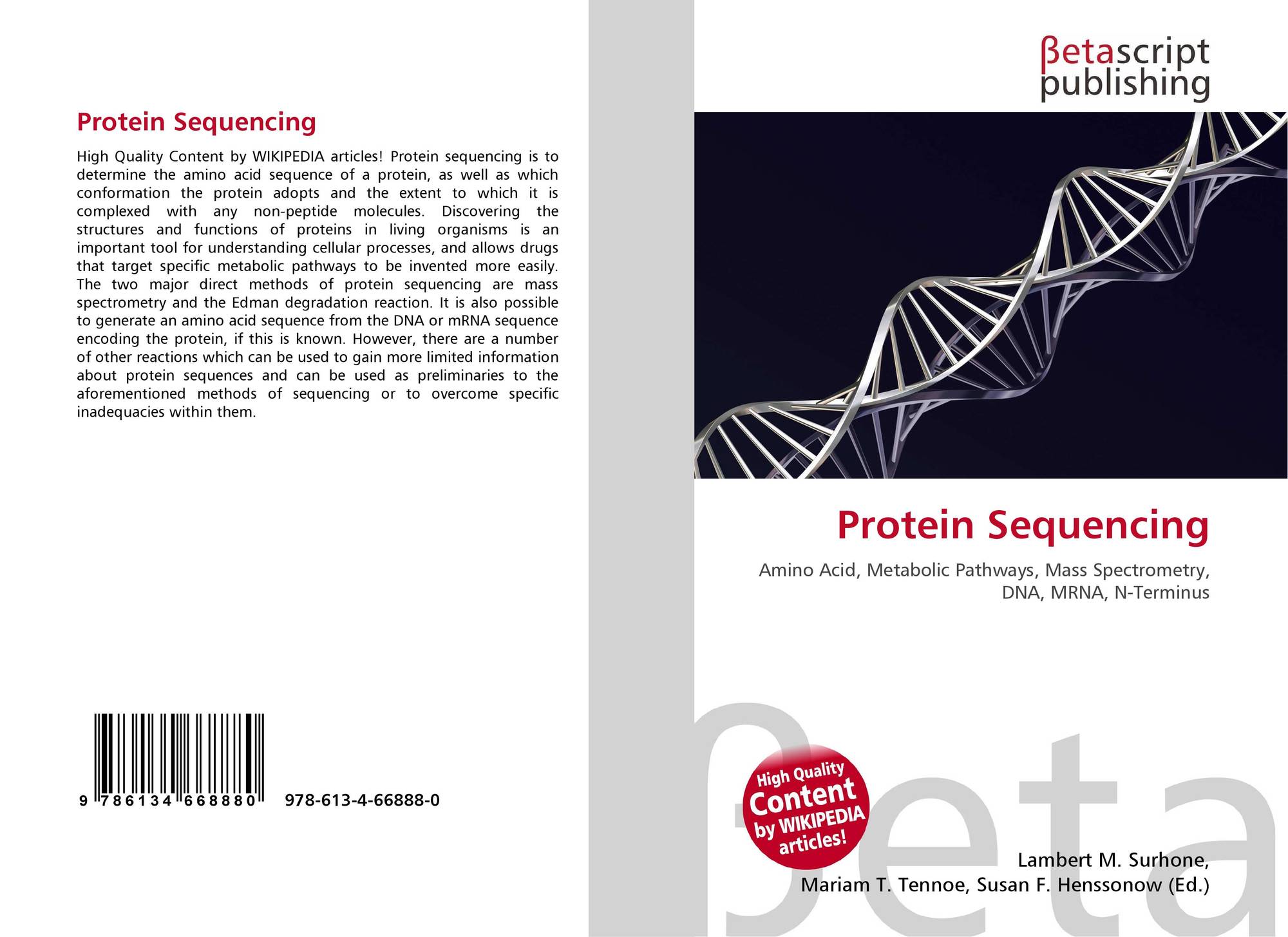 protein sequencing 978 613 4 66888 0 6134668885 9786134668880 protein sequencing