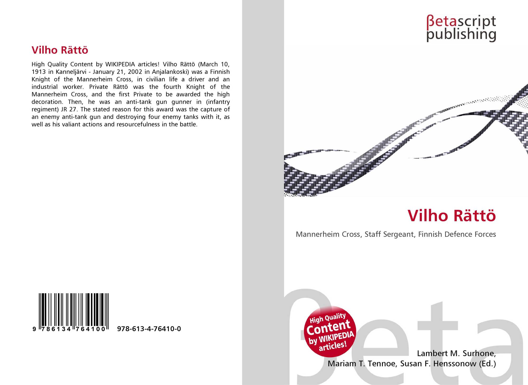 Vilho Rättö, 9786134764100, 6134764108 ,9786134764100