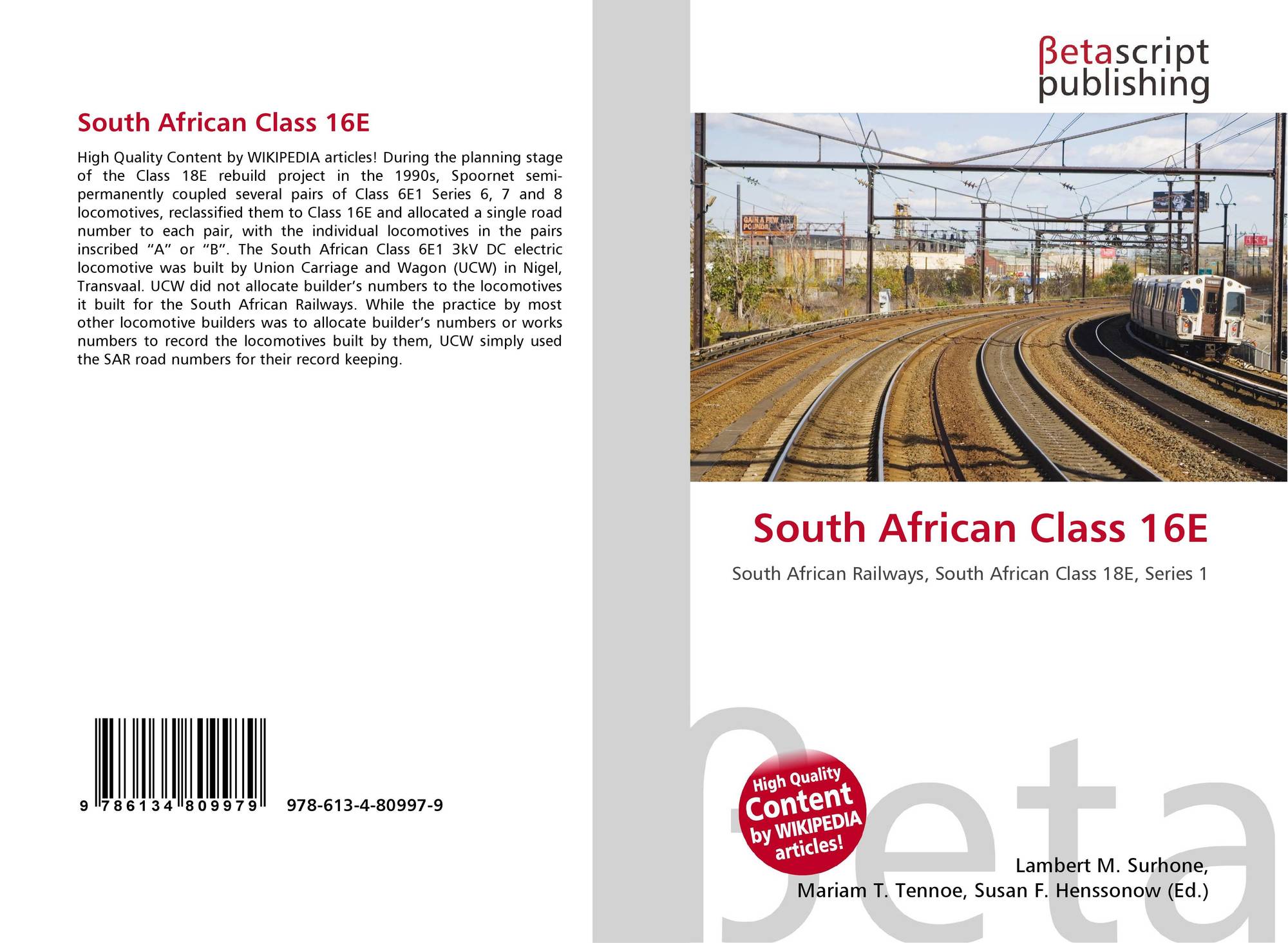 South African Class 16E, 9786134809979, 6134809977 ,9786134809979