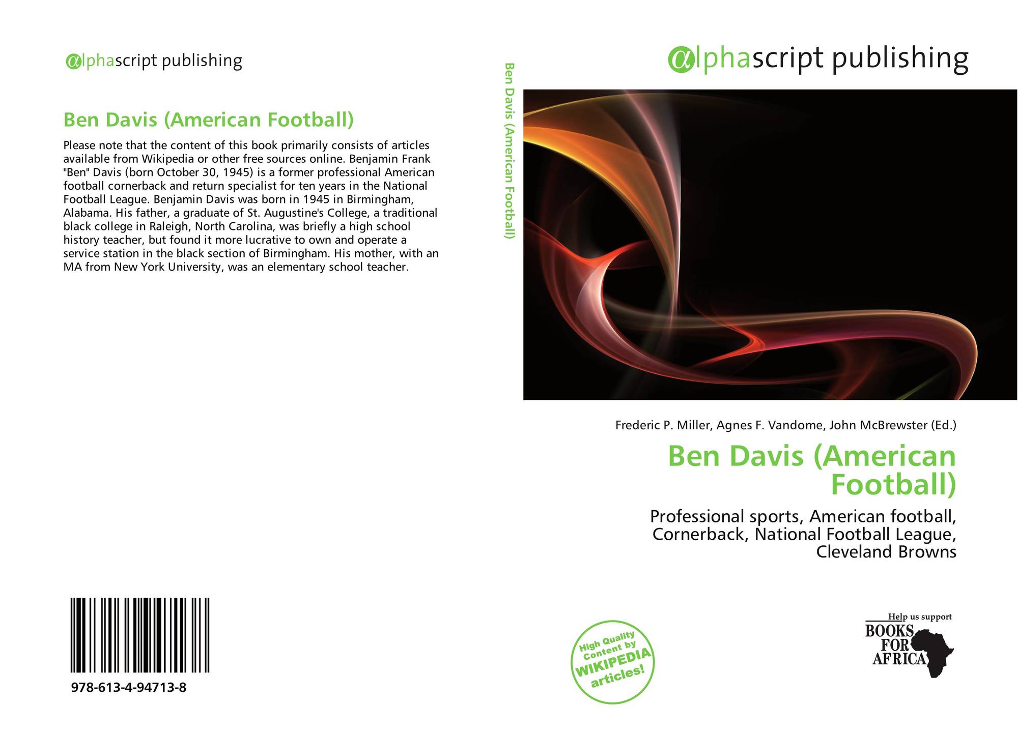 Ben Davis American Football 978 613 4 8 x