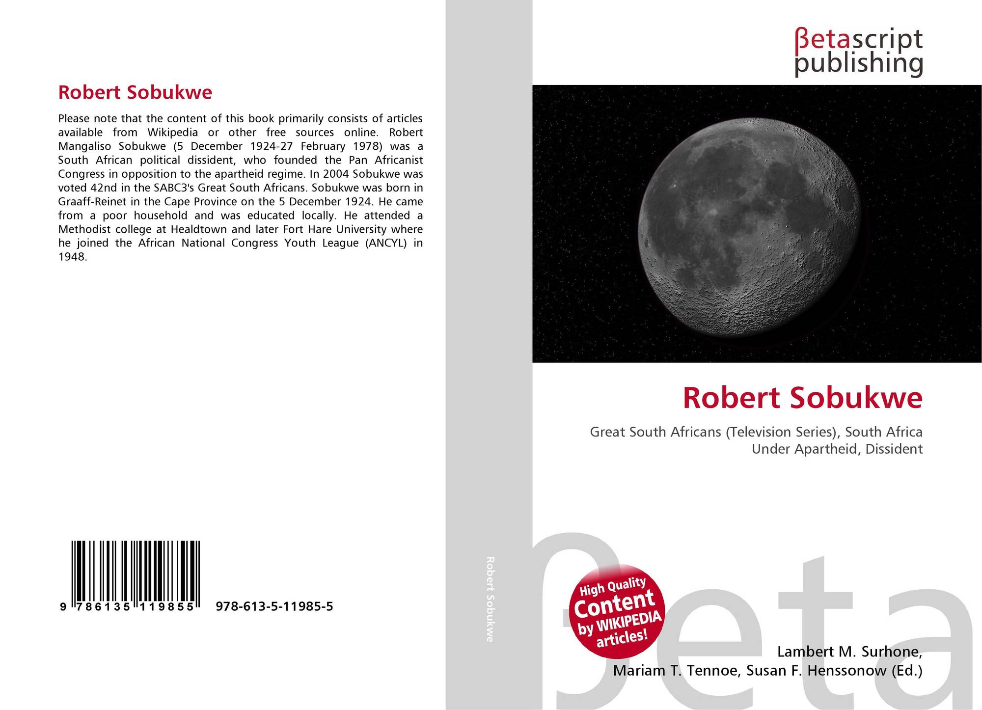 Robert Sobukwe, 9786135119855, 6135119850 ,9786135119855